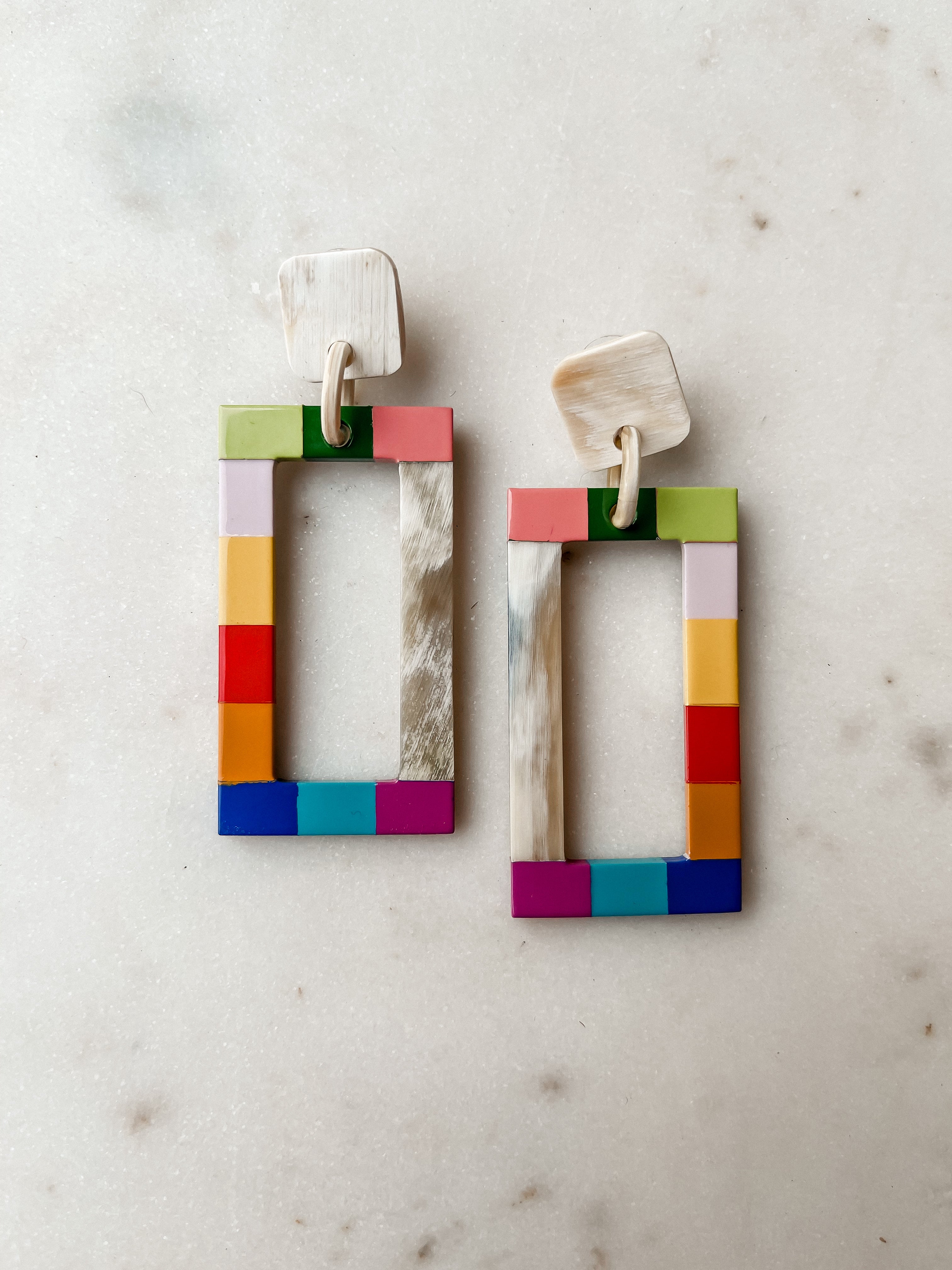 [Sunshine Tienda] Rainbow Colorblock Earrings