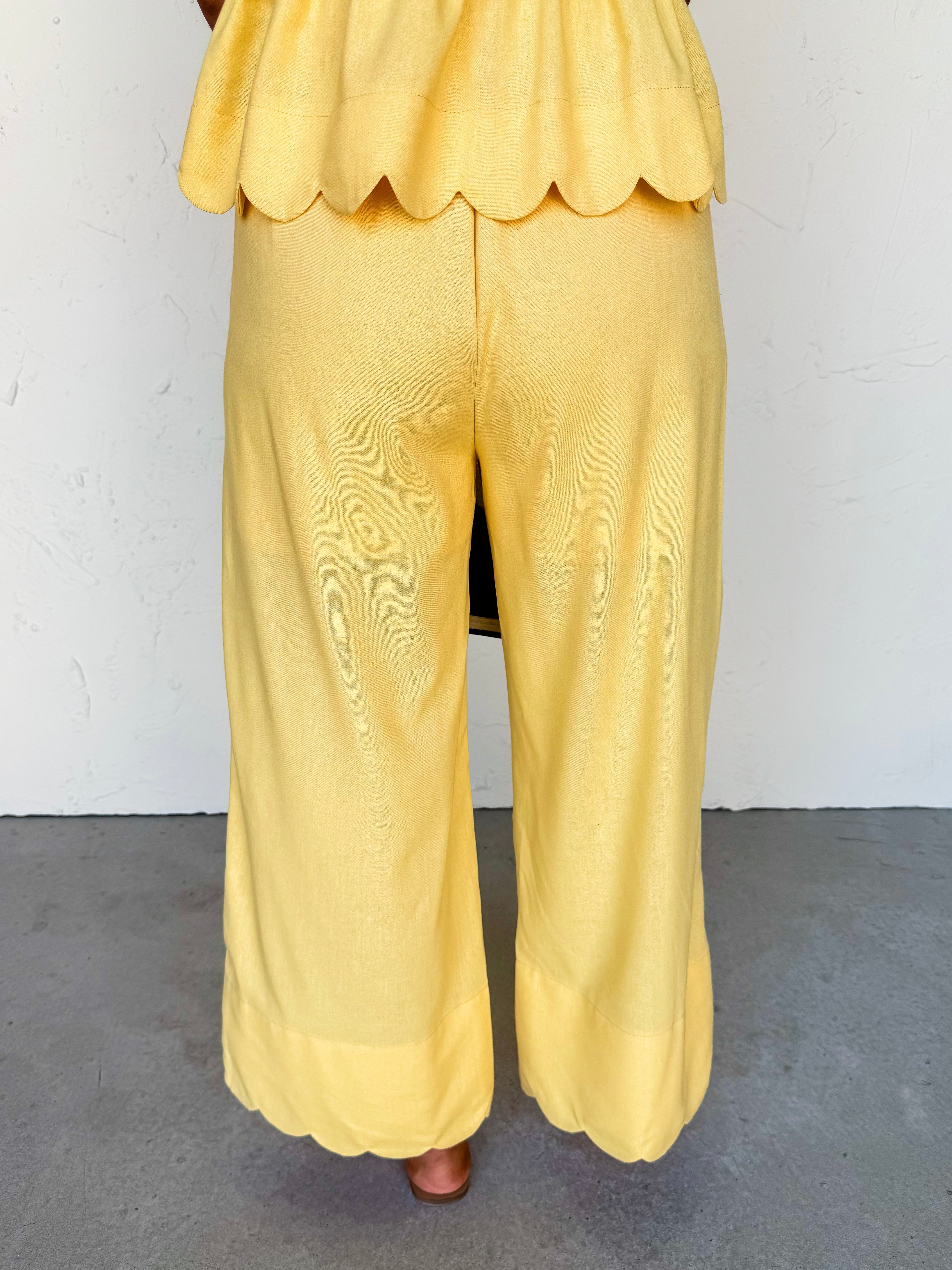 Sweet Buttercup Scallop Hem Pants