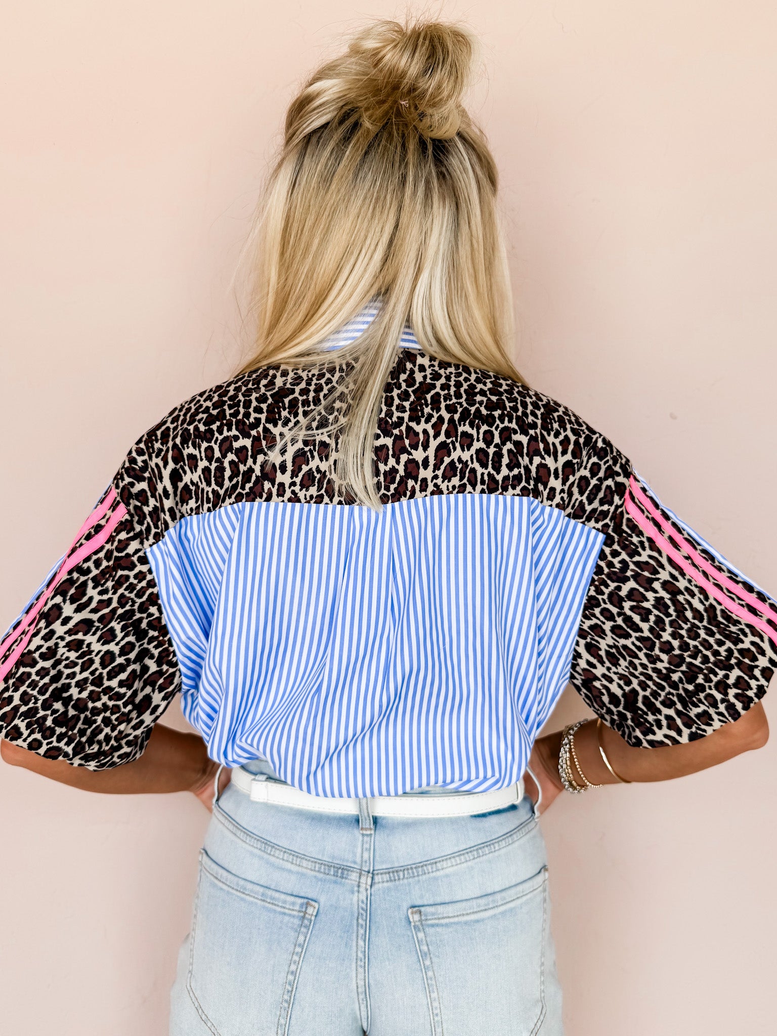 Sweet Daydreams Striped And Leopard Top