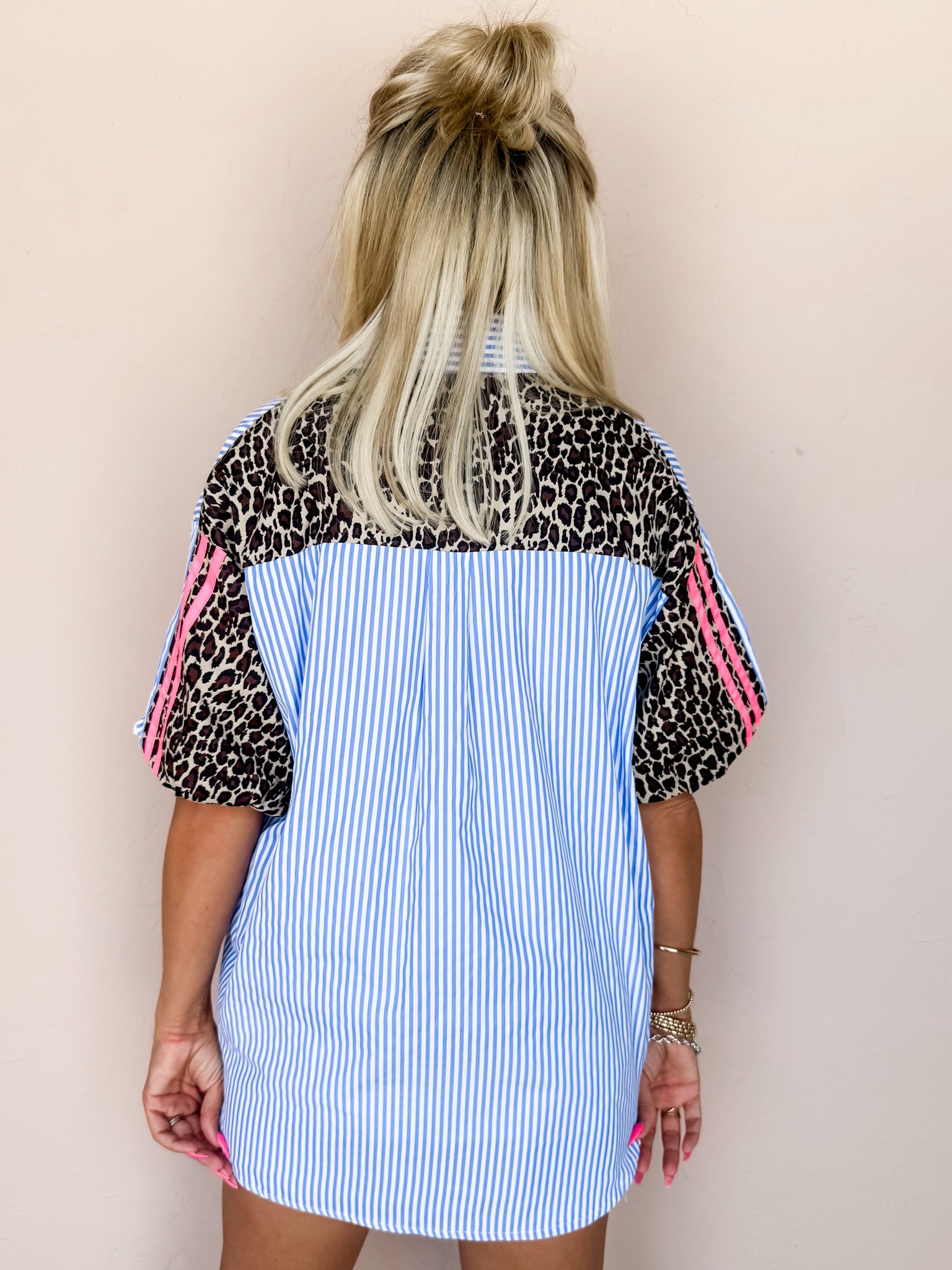 Sweet Daydreams Striped And Leopard Top