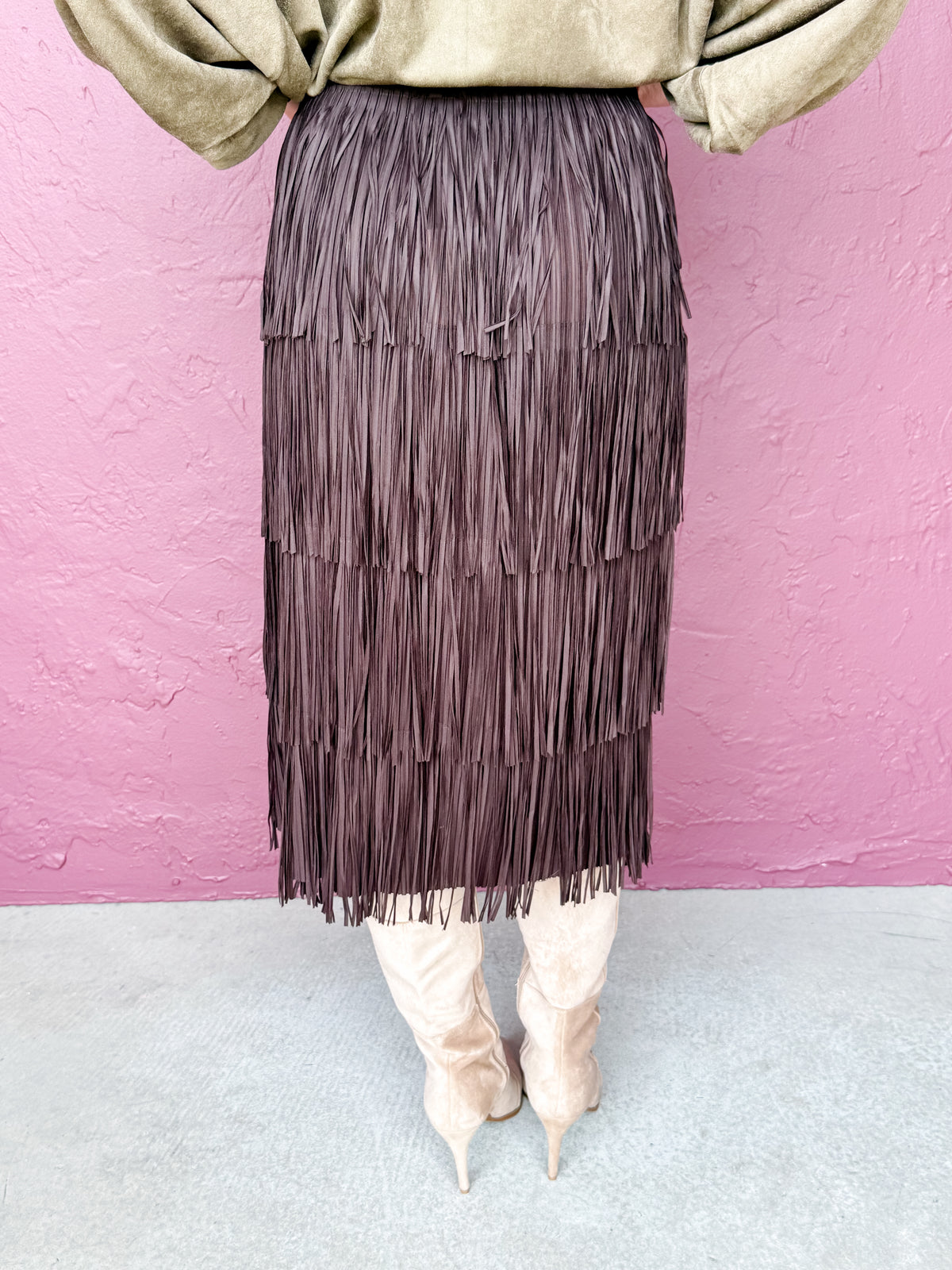 Sylvie Tiered Fringe Maxi Skirt