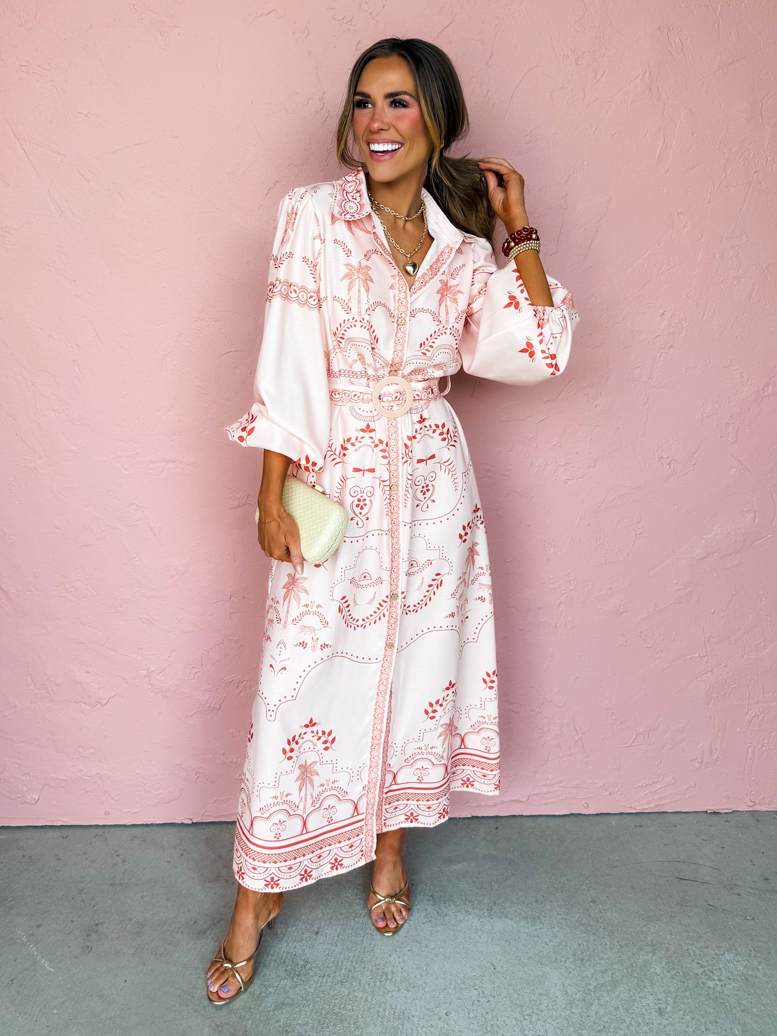 Take Another Look Puff Sleeve Shirt Dress