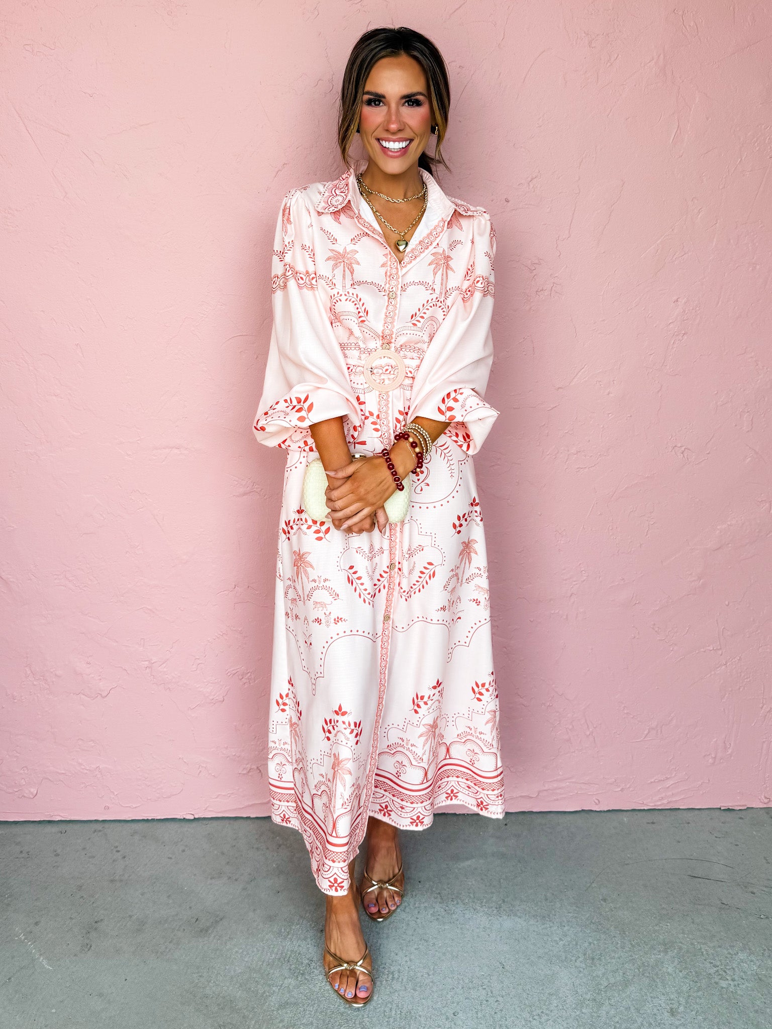 Take Another Look Puff Sleeve Shirt Dress
