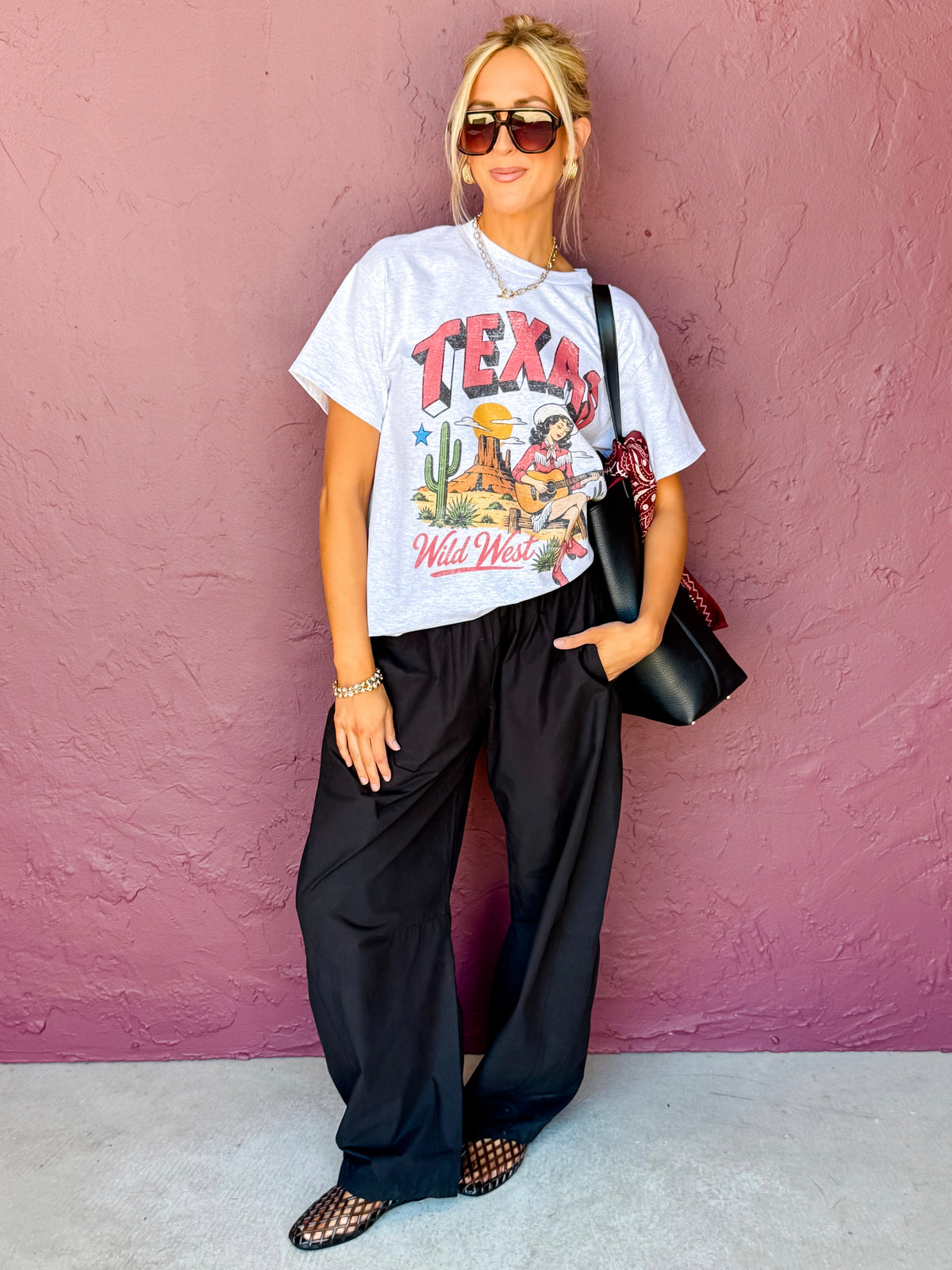 Texas Wild West Oversized Graphic Tee