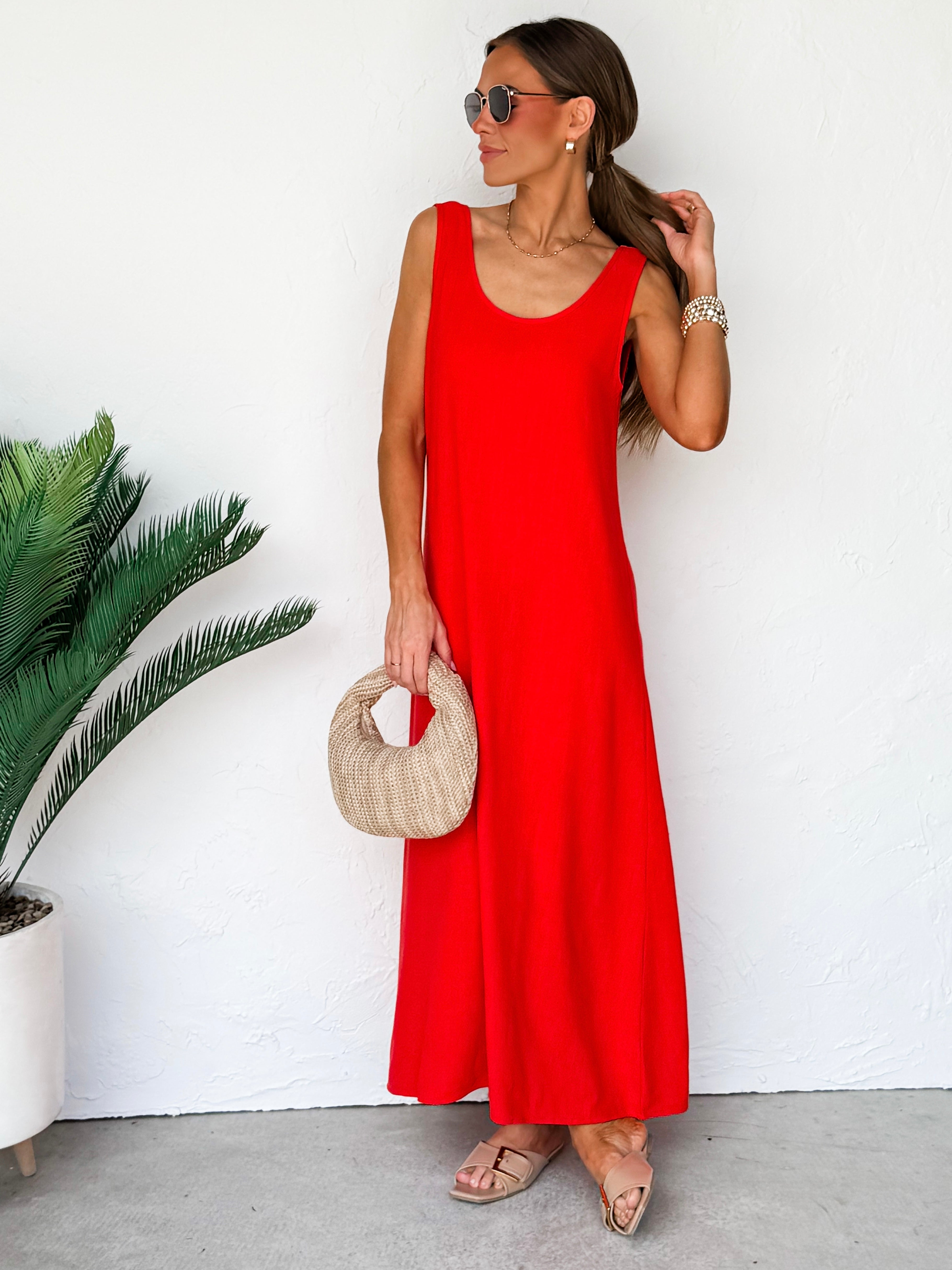 The Forever Sleeveless Linen Dress-Fiesta