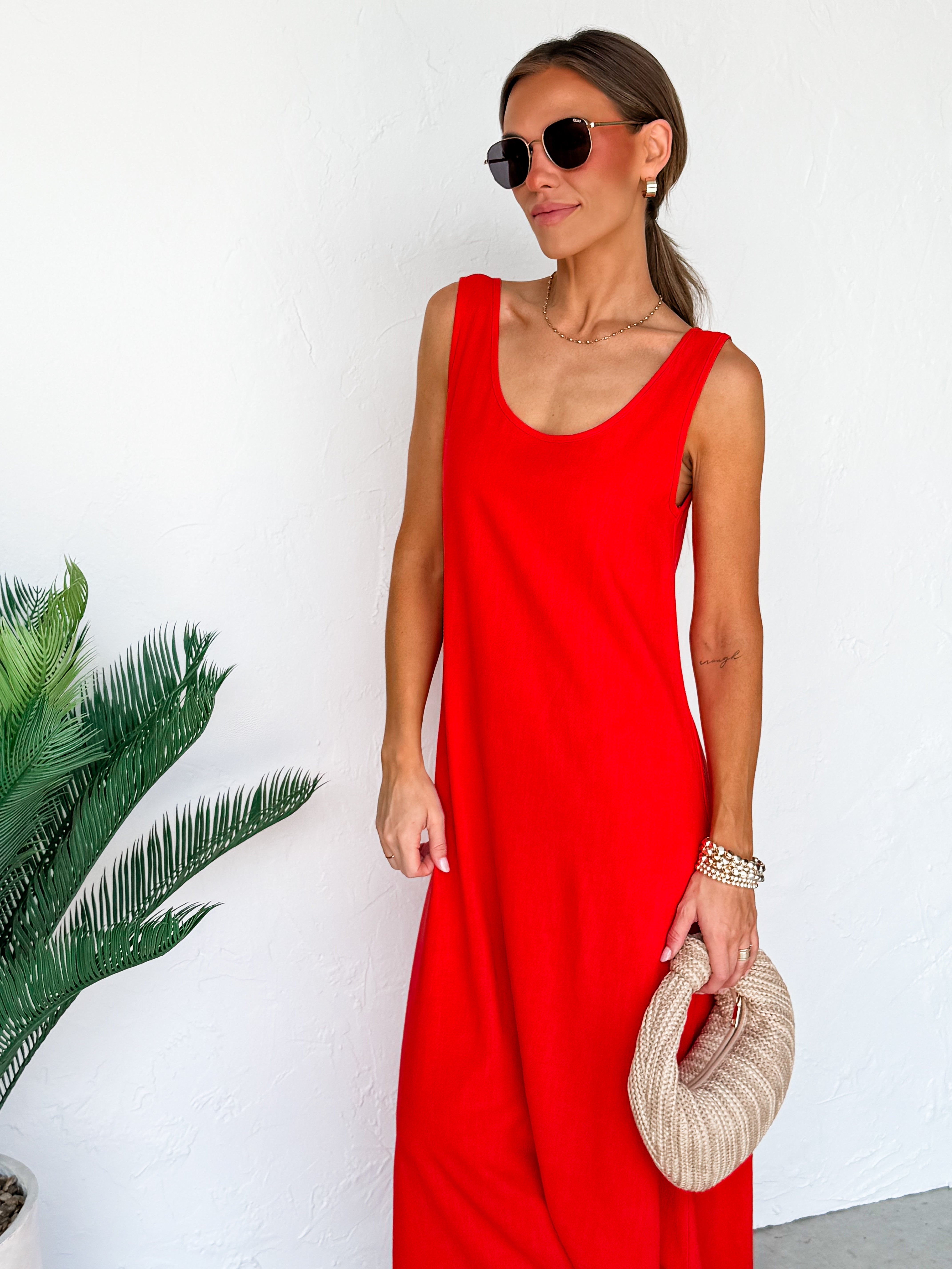 The Forever Sleeveless Linen Dress-Fiesta