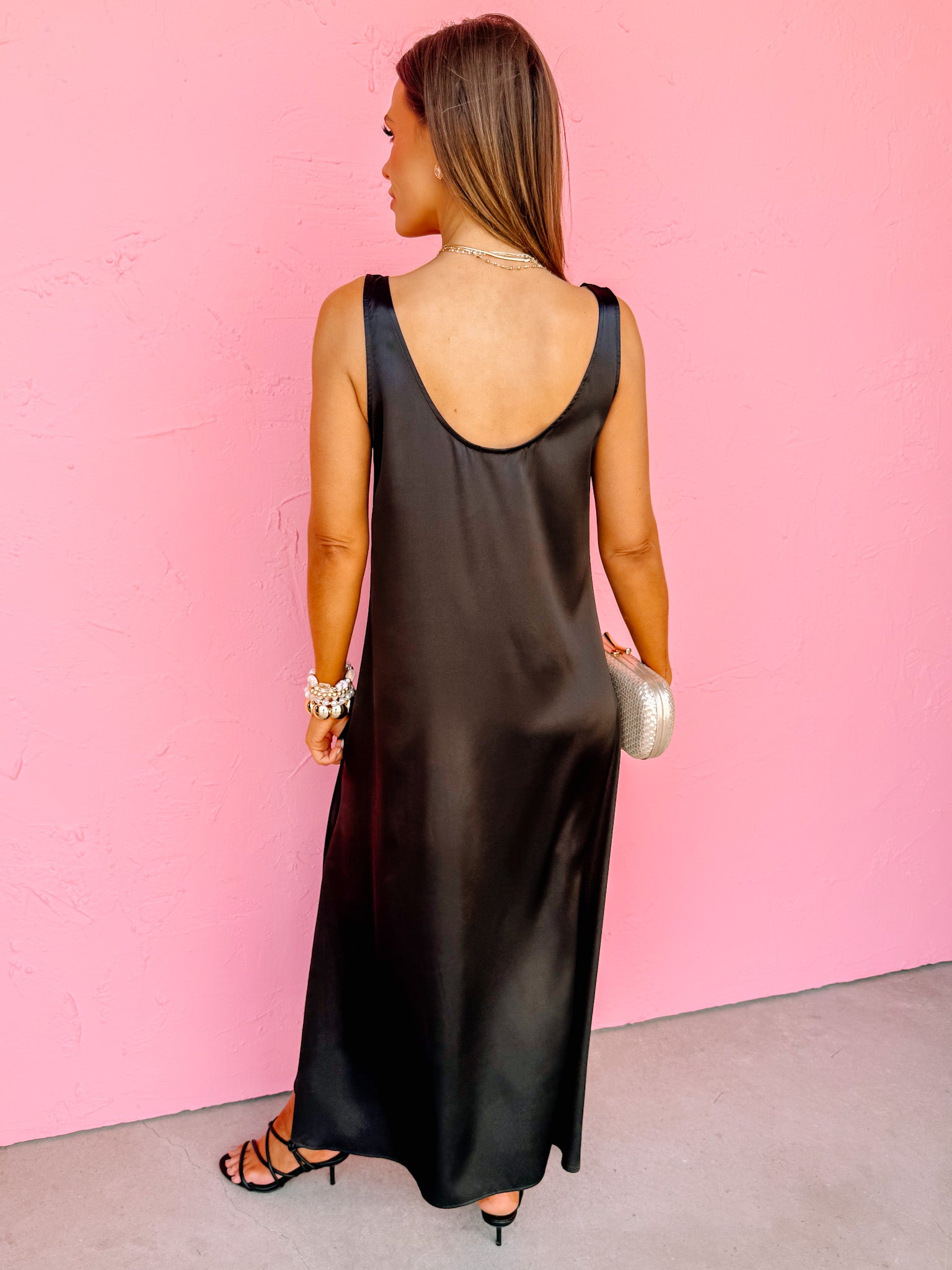 The Forever Sleeveless Slip Dress-Black