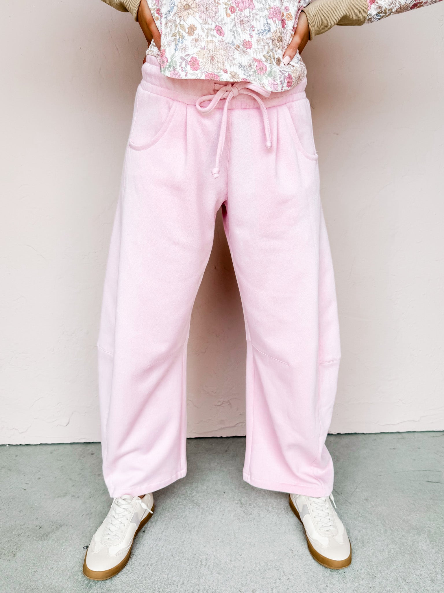 The Johnson Barrel Leg Sweatpants-Pink
