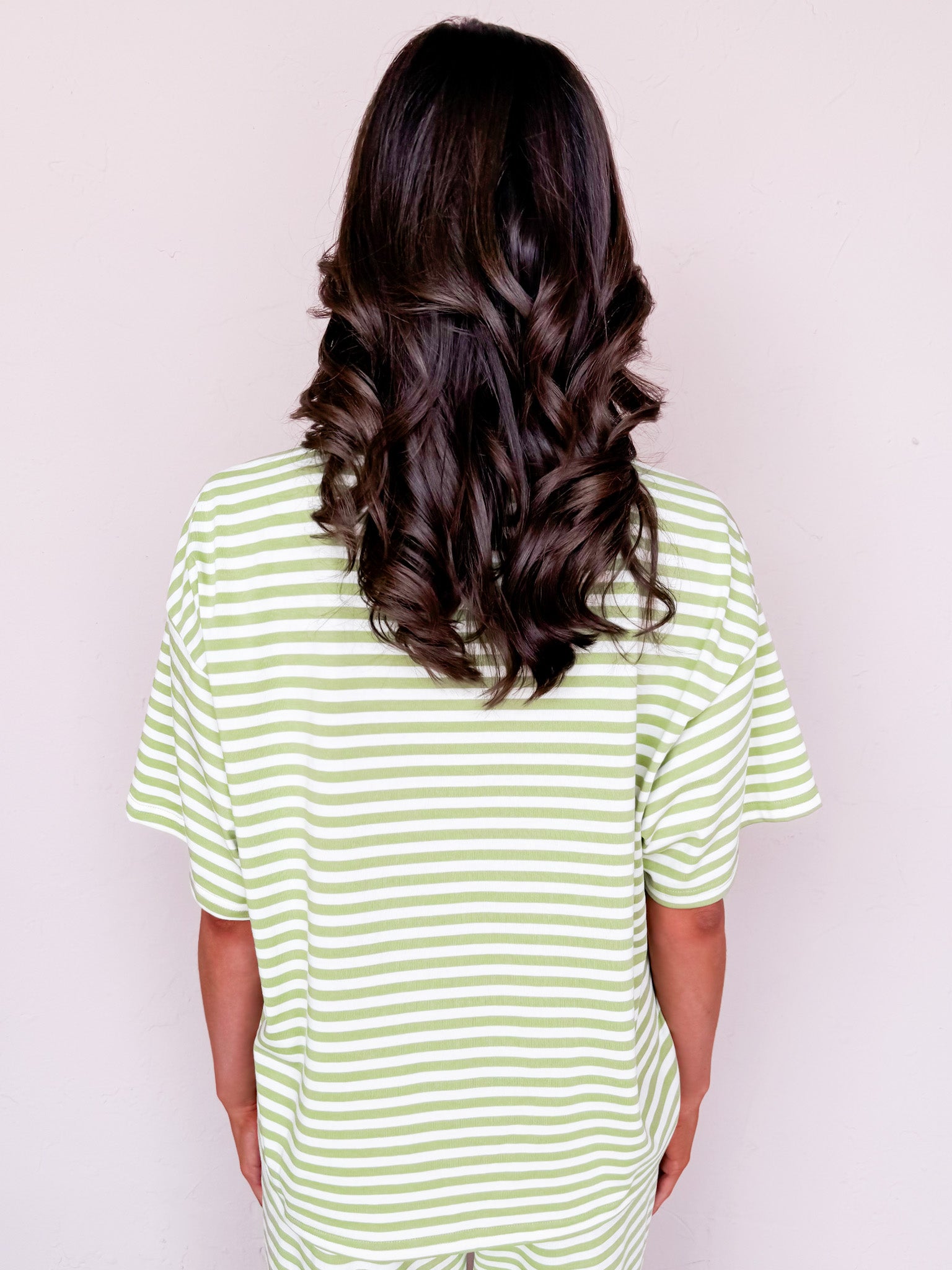 Tillie Oversized Striped Top-Green