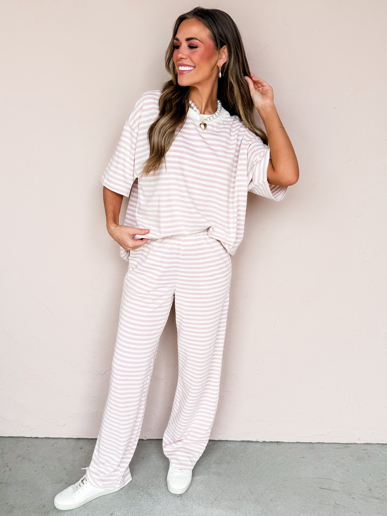 Tillie Striped Pants-Pink