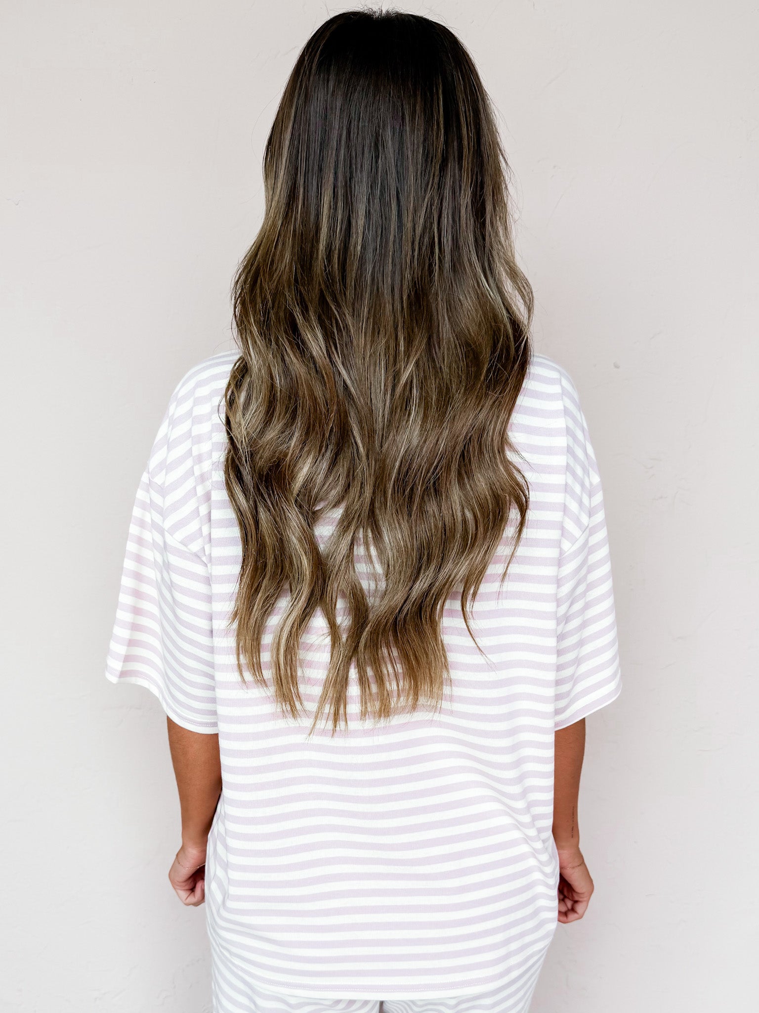 Tillie Oversized Striped Top-Pink