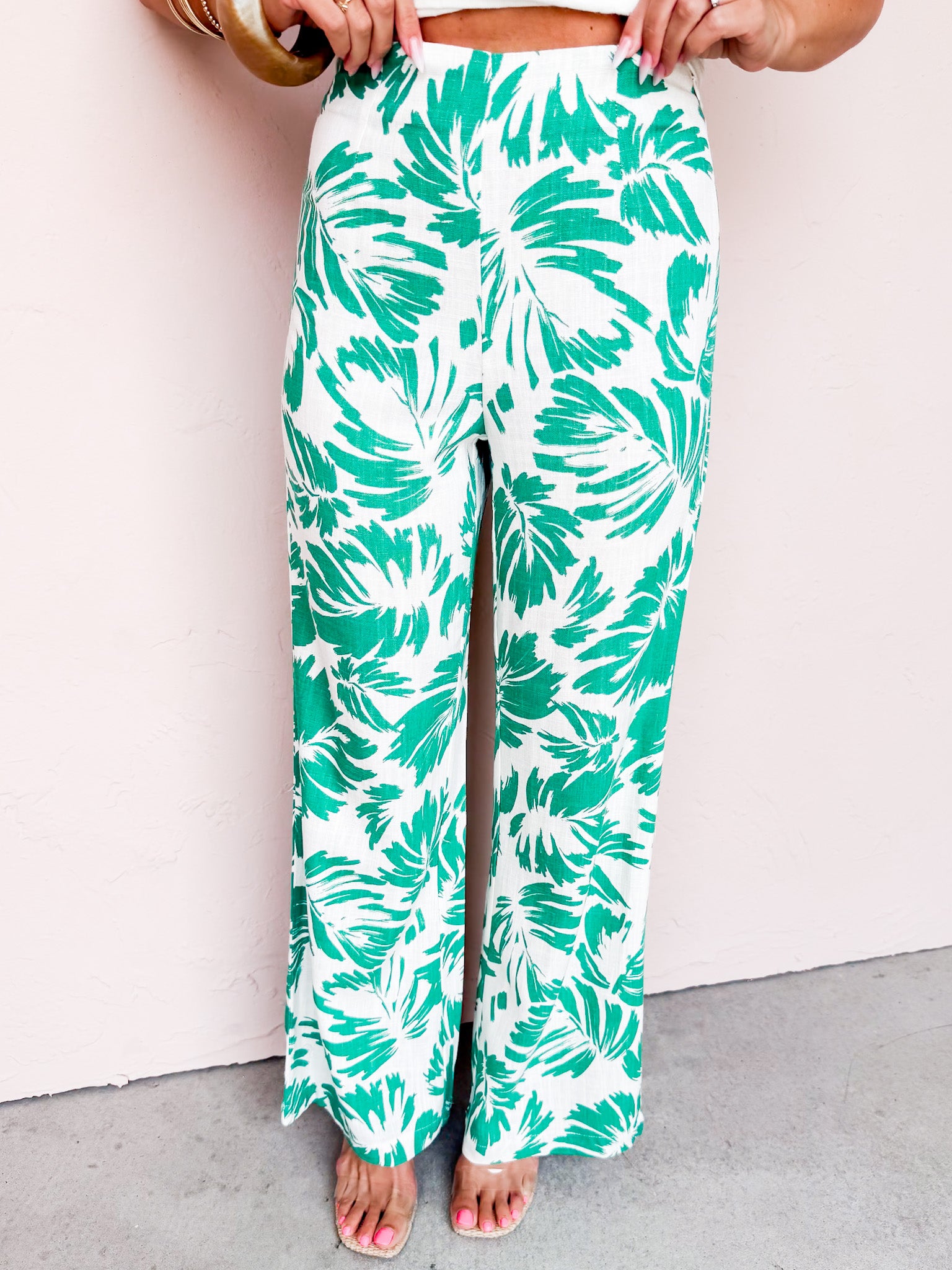Tropic Tide Leaf Print Pants