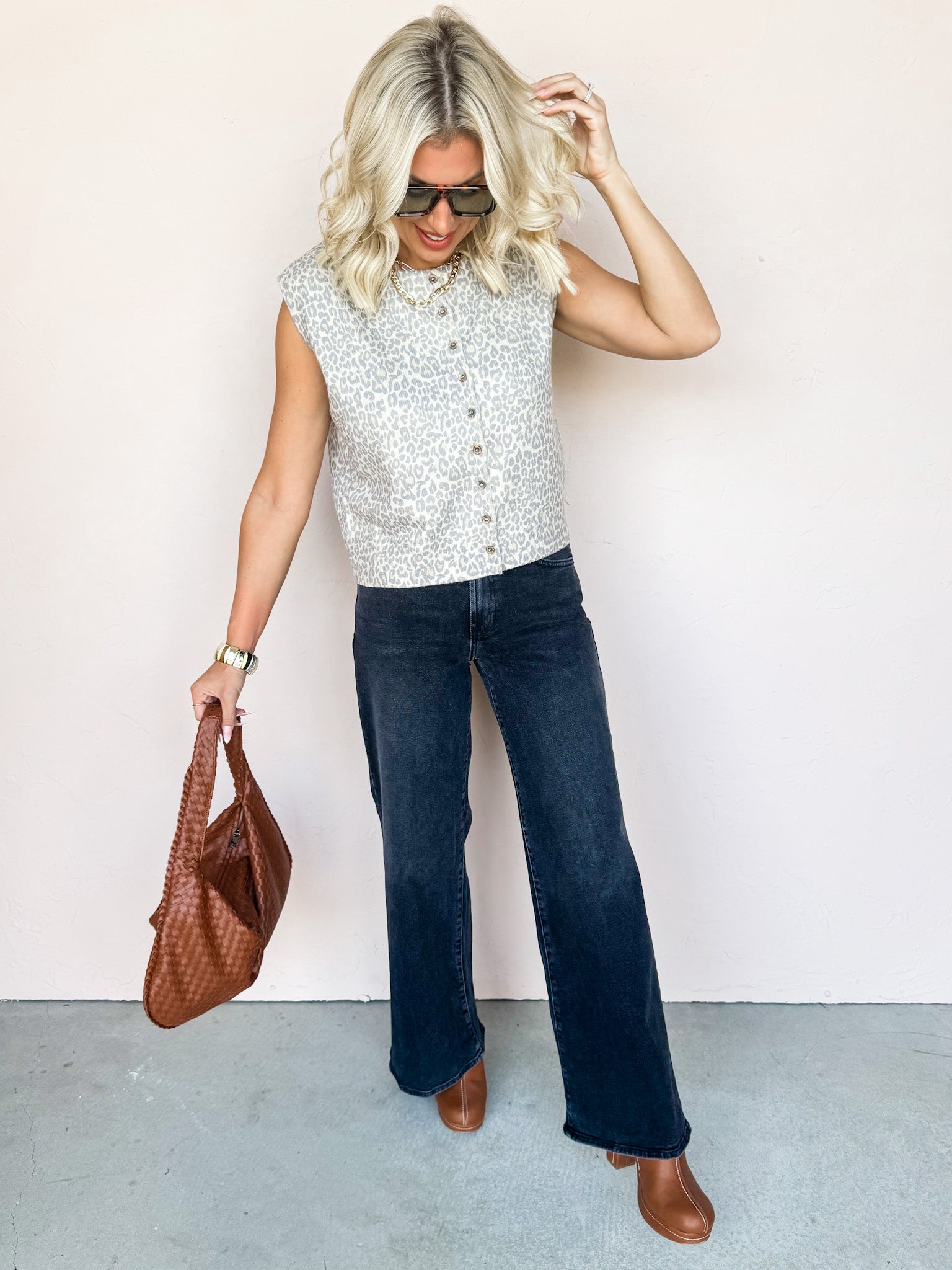 Mode Leopard Button Front Sweater