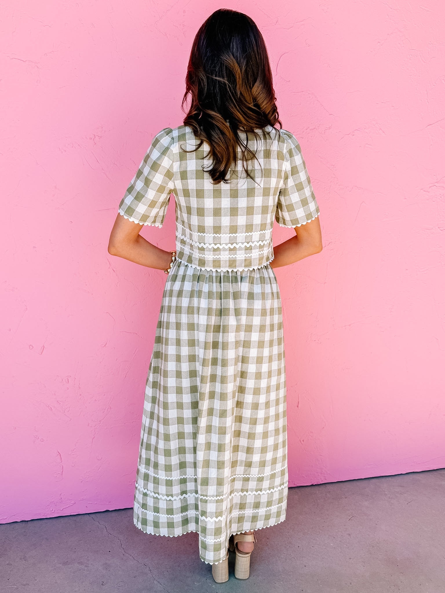 Waverly Ric Rac Gingham Midi Skirt