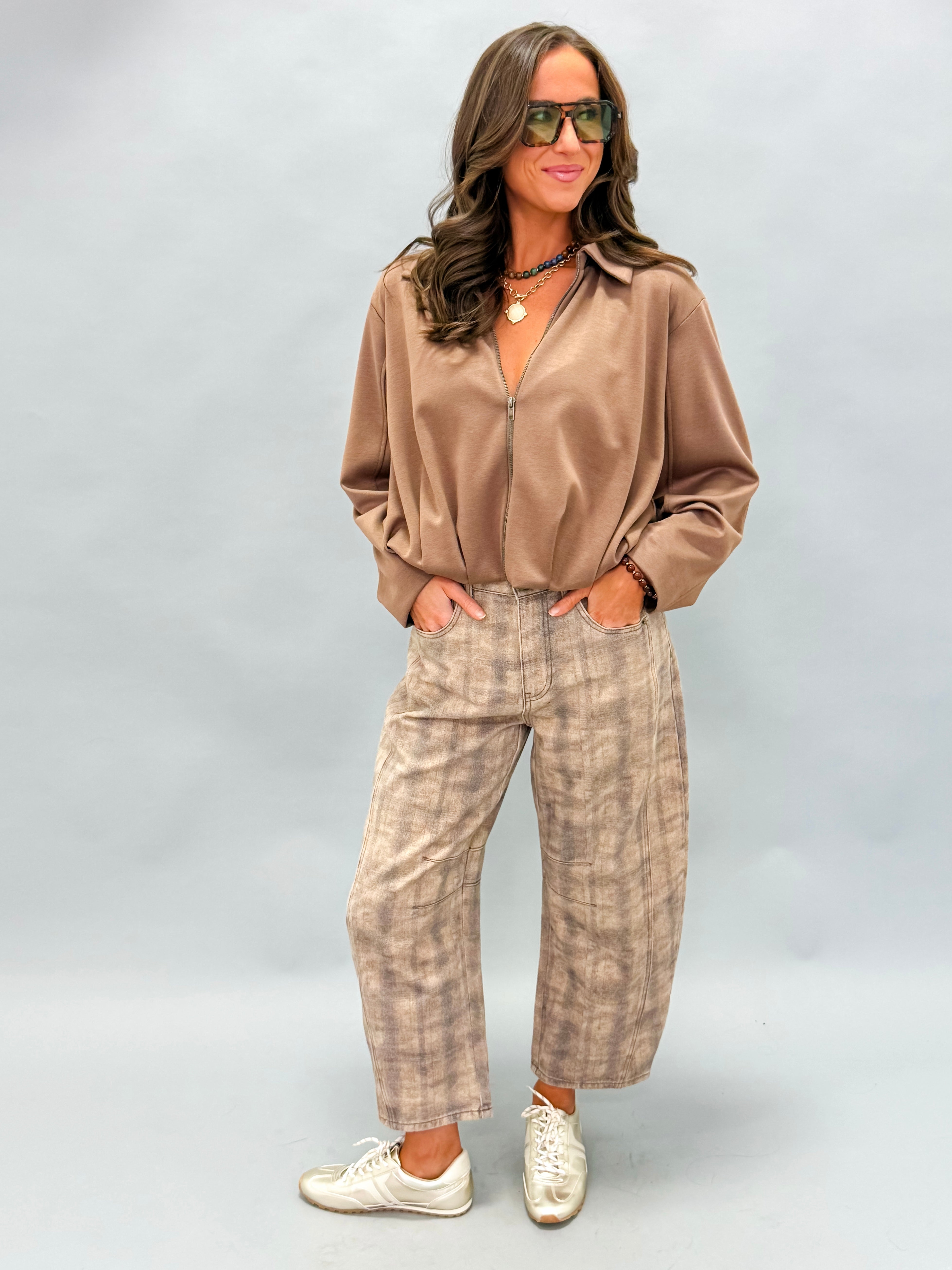 Wells Pleated Hemline Bomber Jacket