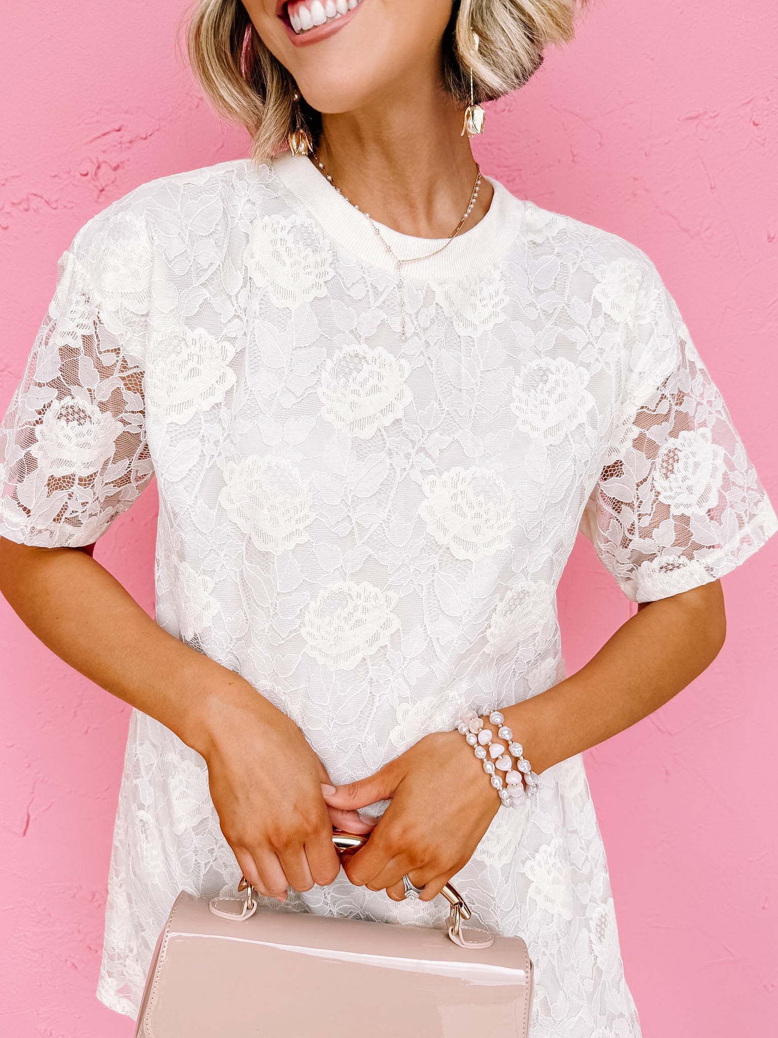 Winsome Floral Lace Mini-Cream