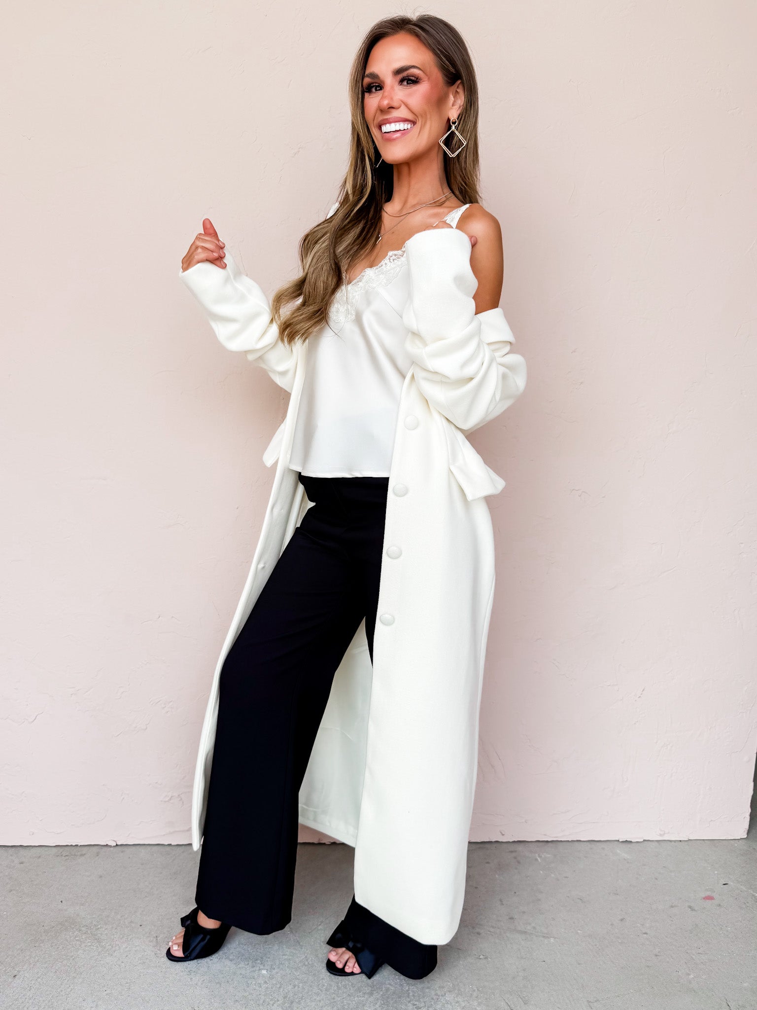 Agatha Button Front Long Coat