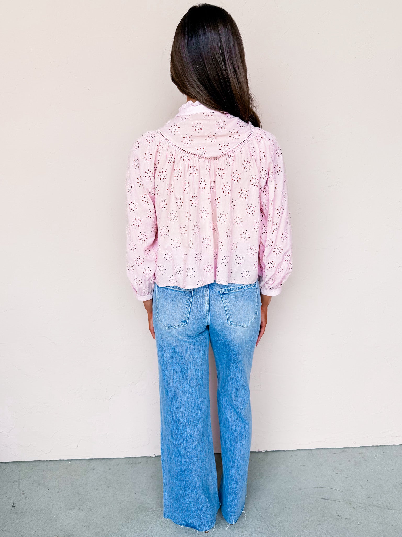 Clarissa Embroidered Button Front Top