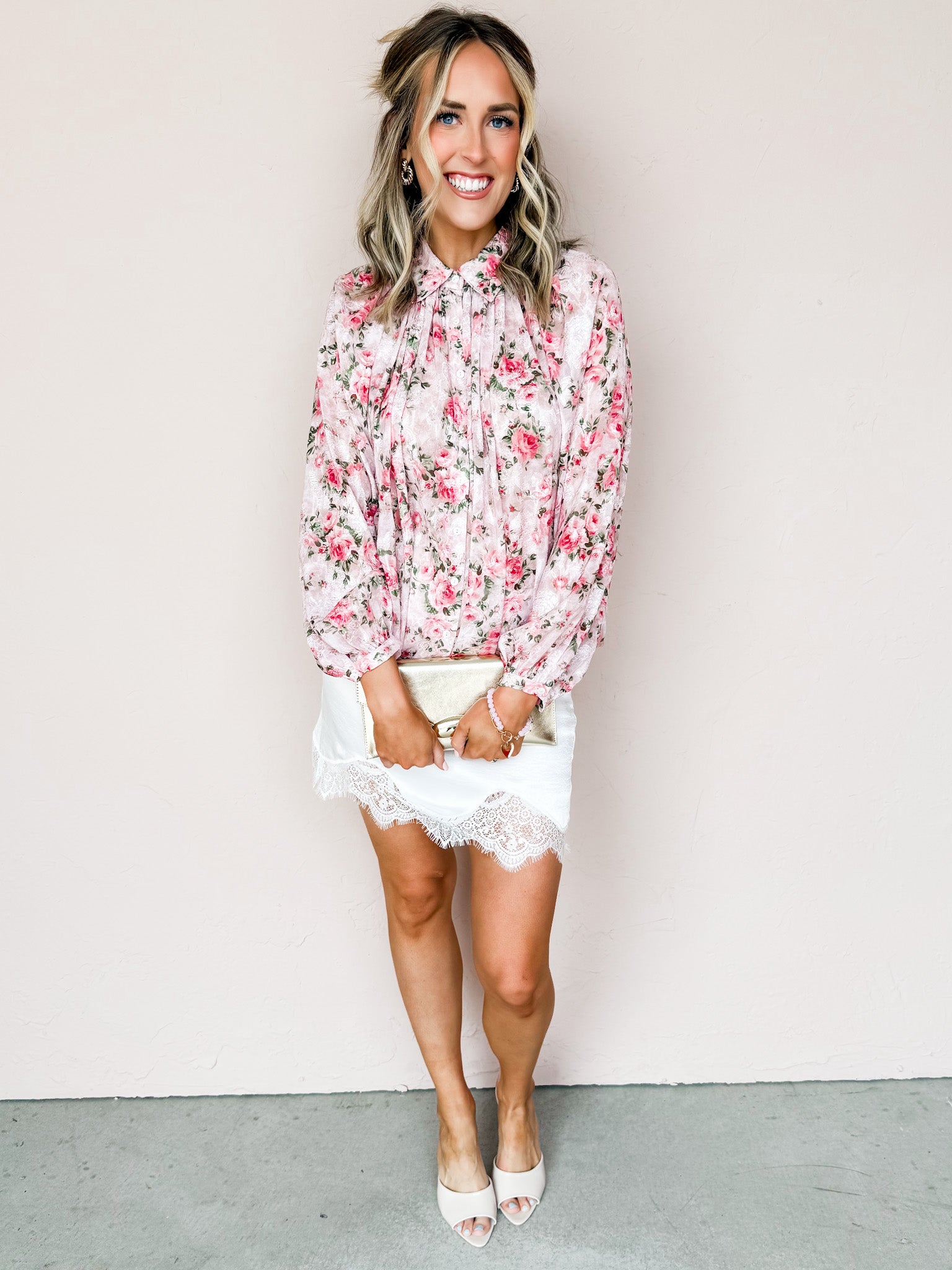Kaley Floral Button Front Top