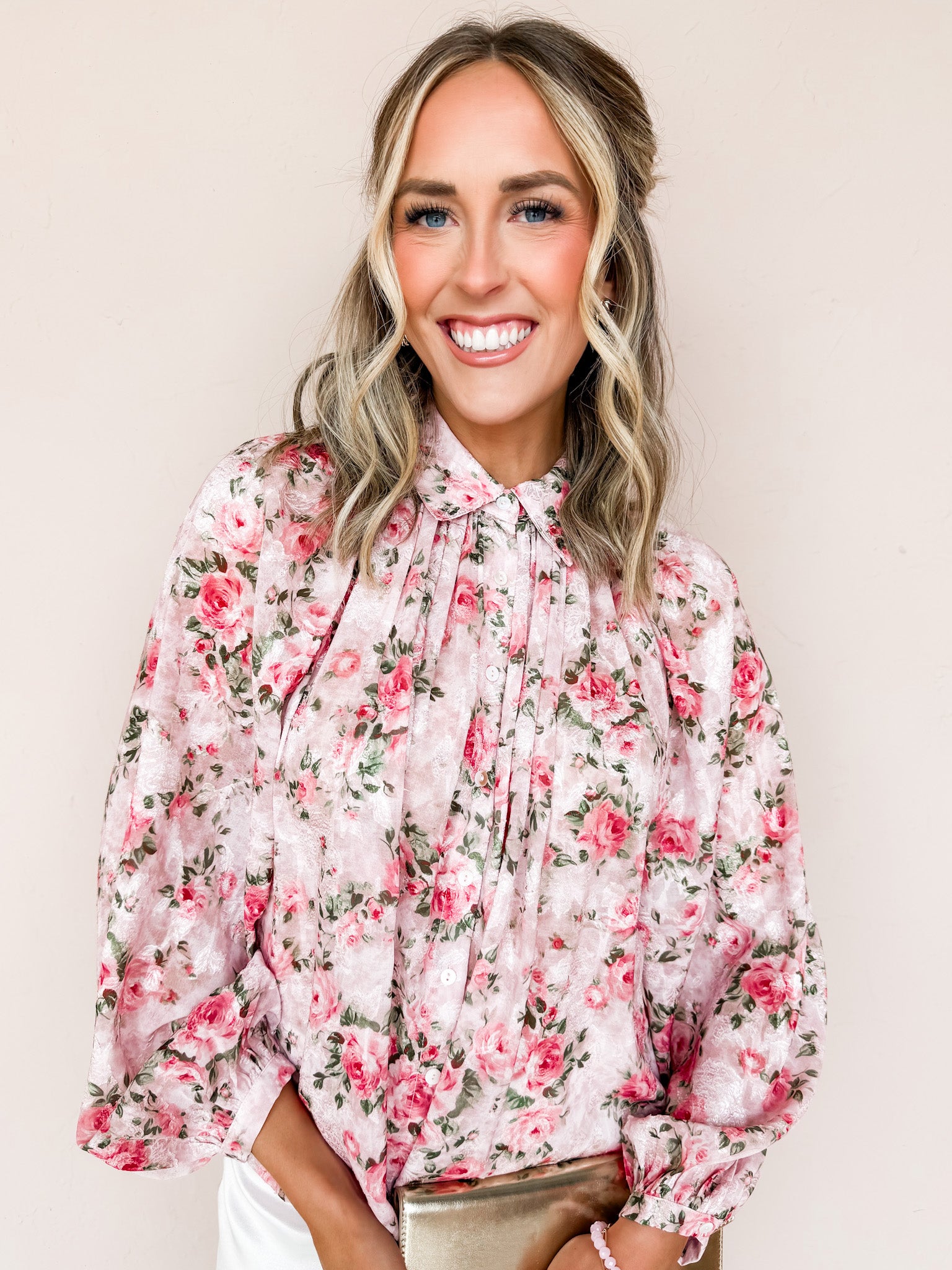 Kaley Floral Button Front Top