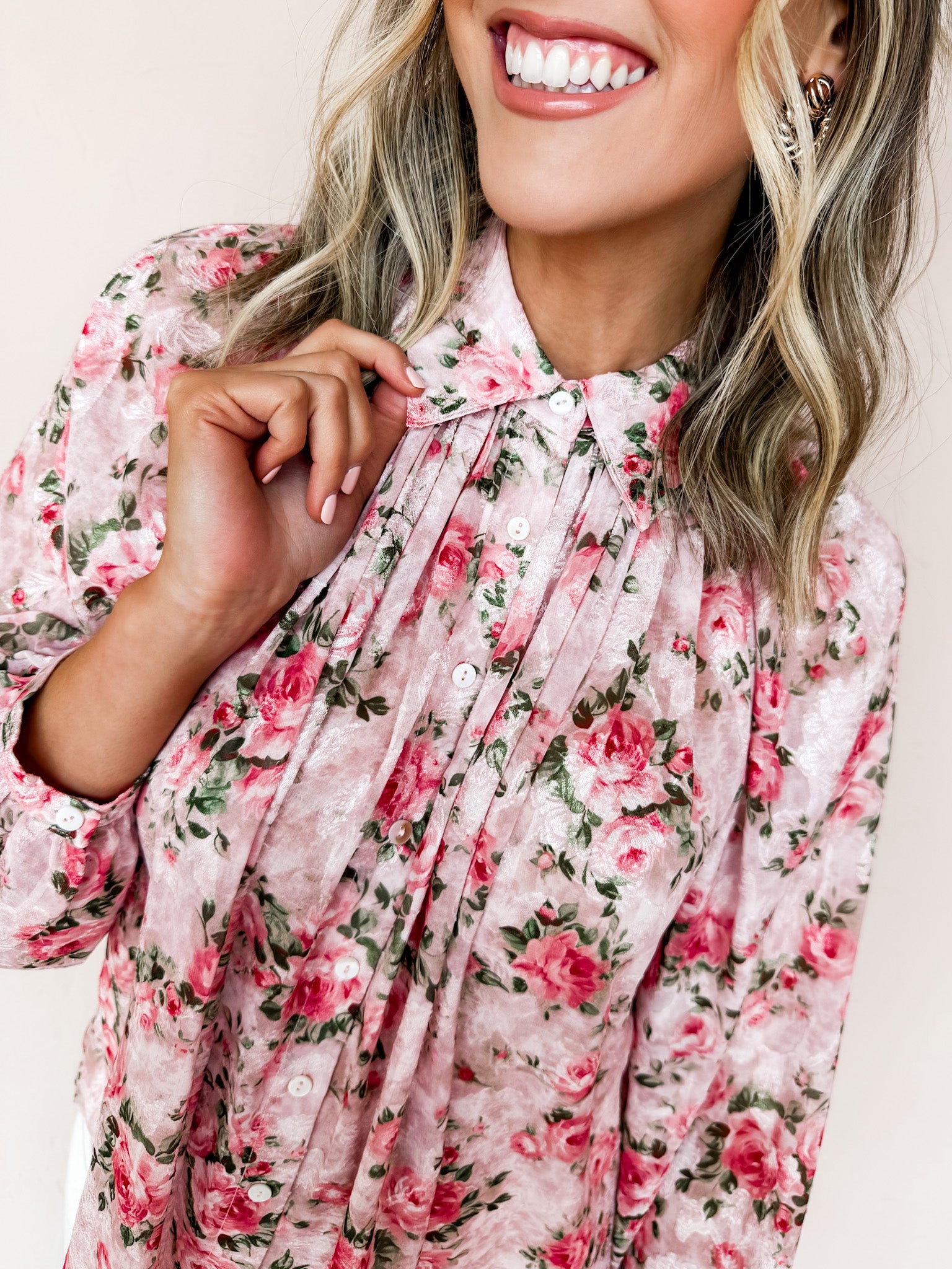 Kaley Floral Button Front Top