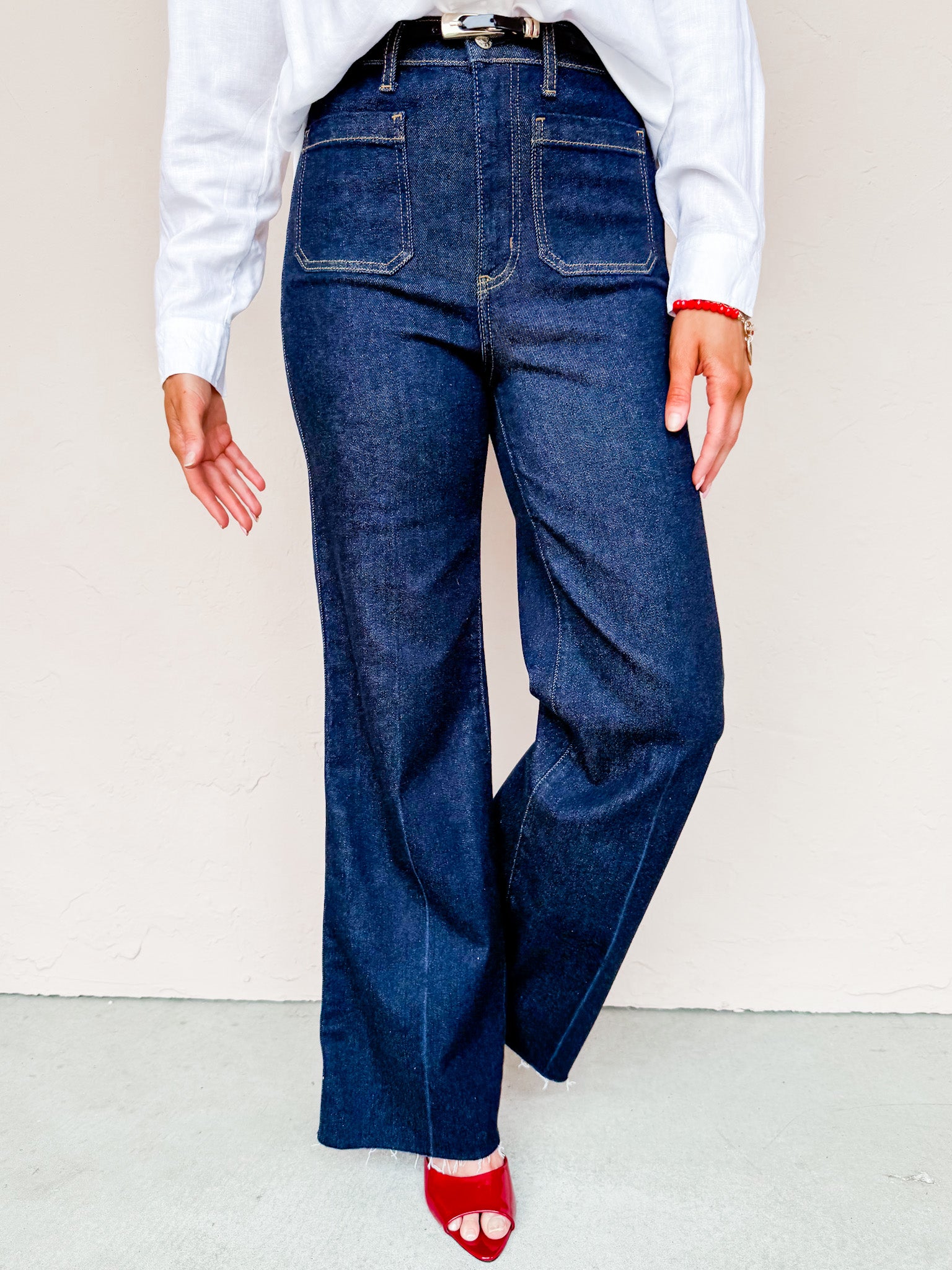 [DAZE] Far Out High Rise Wide Leg-Rinse