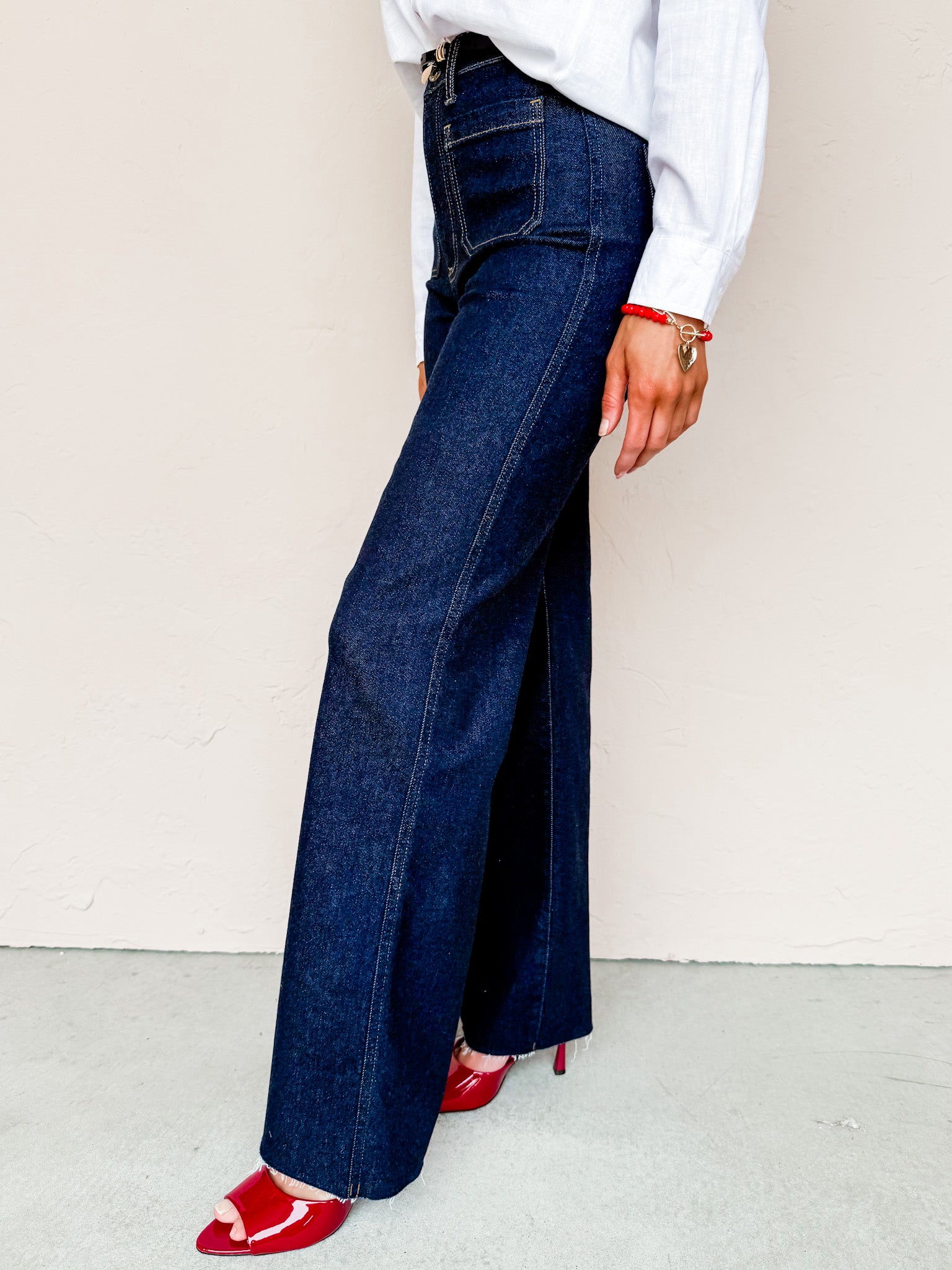 [DAZE] Far Out High Rise Wide Leg-Rinse
