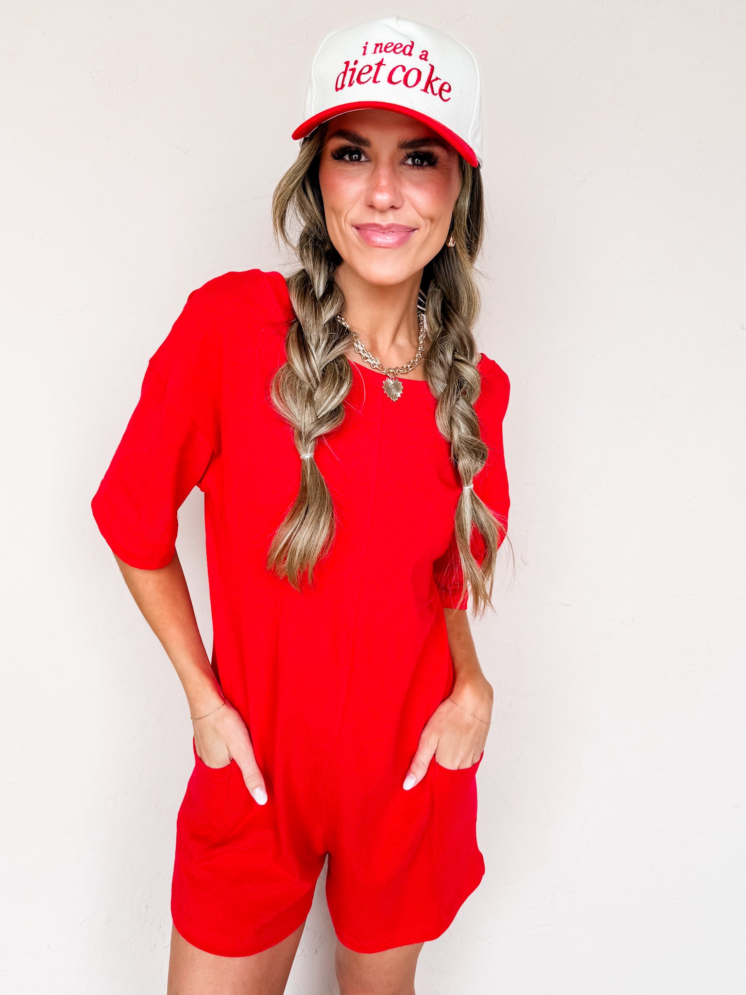 Cleo Reversible Romper-Ruby