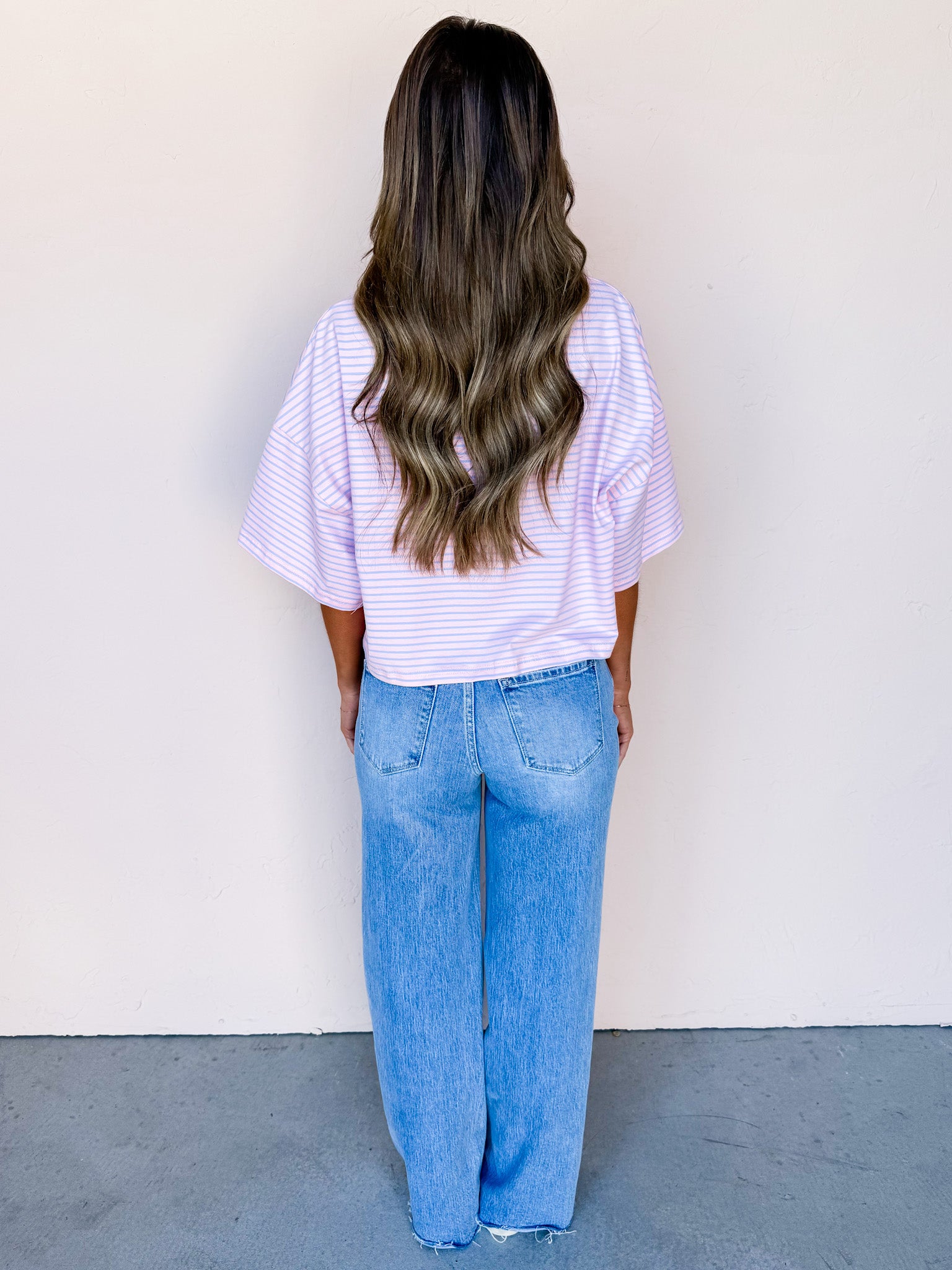 Deana Striped Top-Pink