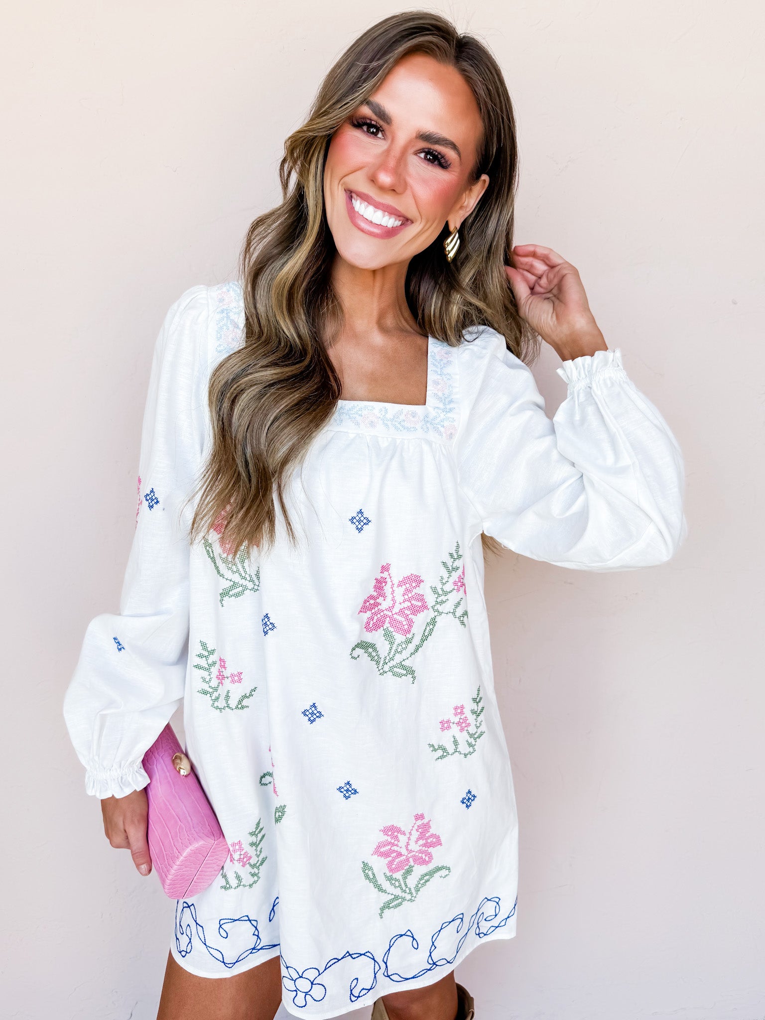 Madelyn Embroidered Mini Dress