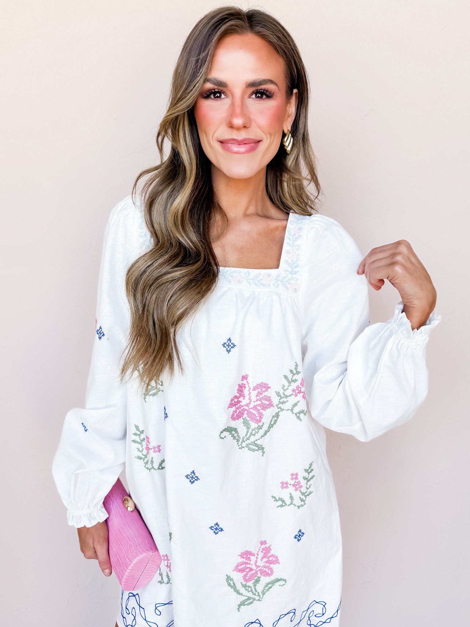 Madelyn Embroidered Mini Dress