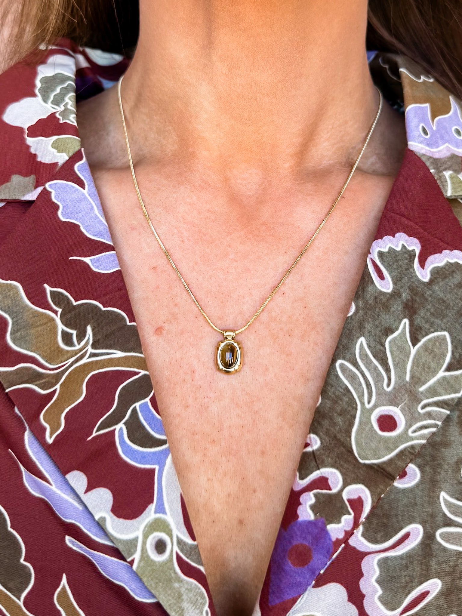 Dax Natural Stone Necklace-Brown