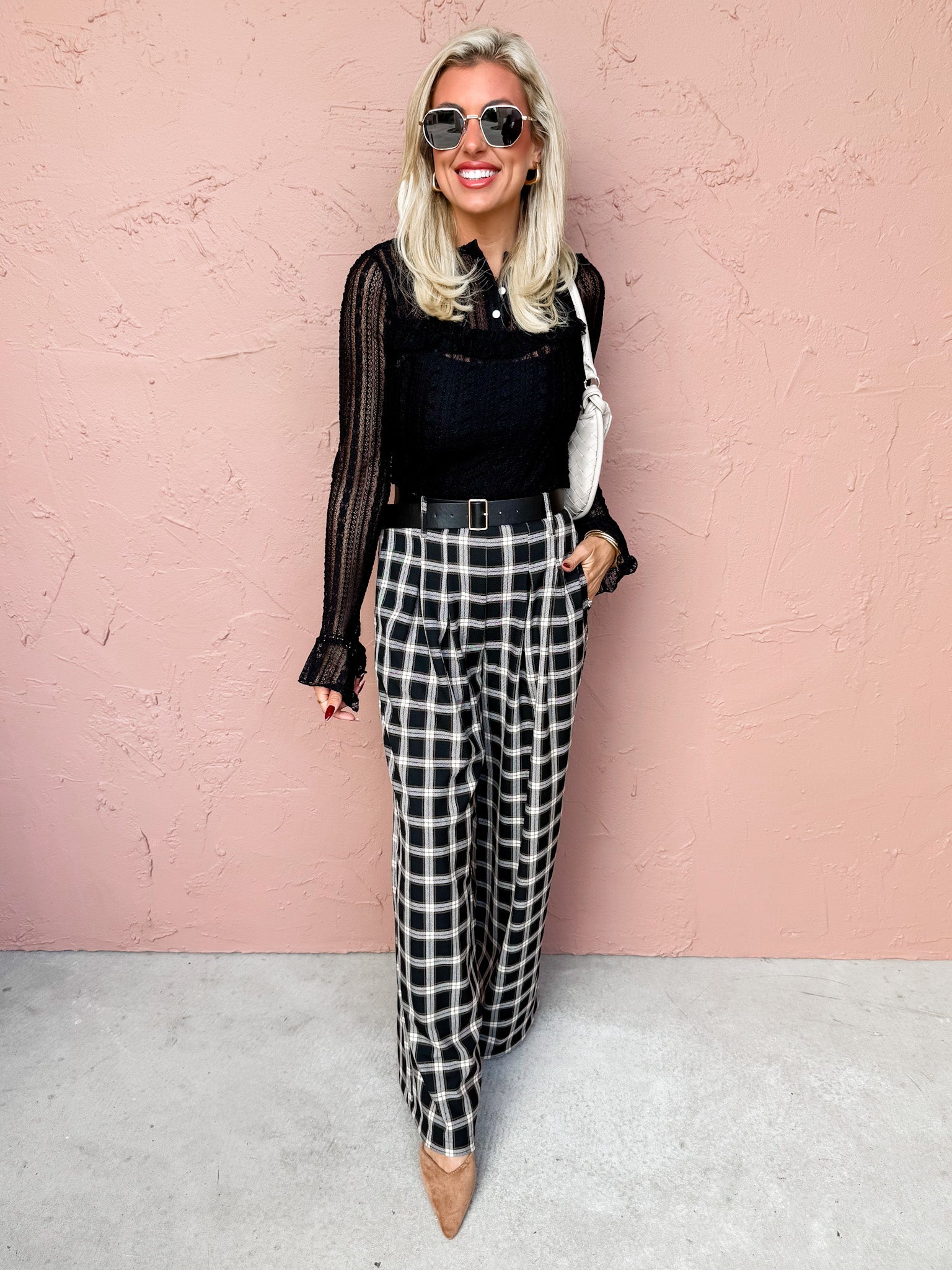 Onyx Night Lace Henley Top