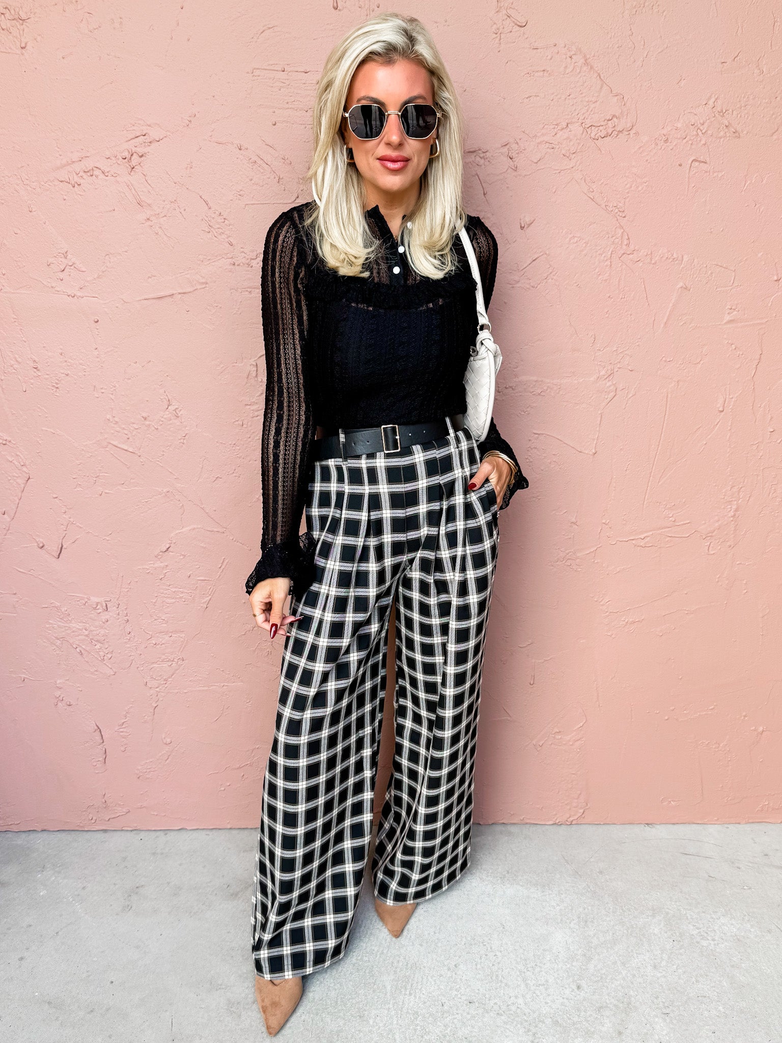 Onyx Night Lace Henley Top