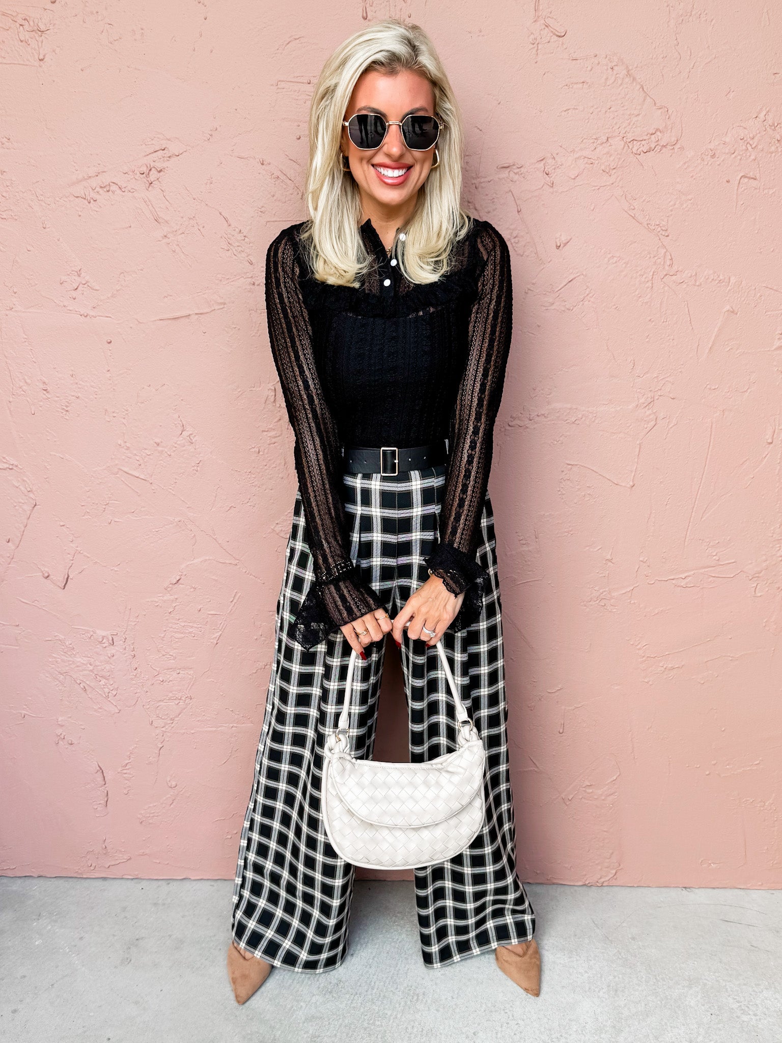 Onyx Night Lace Henley Top