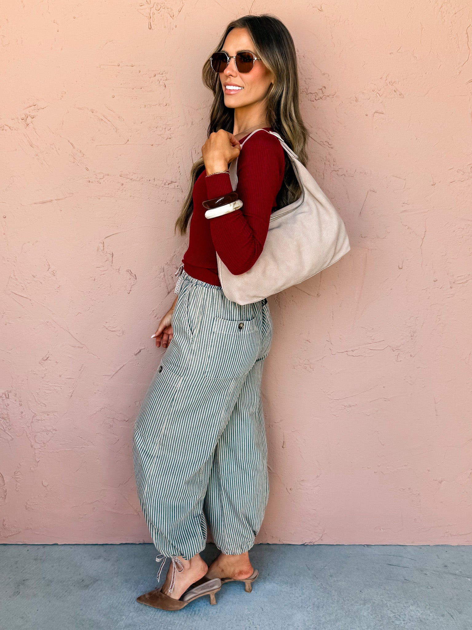 Peaceful Feelings Ribbed Top-Dark Red