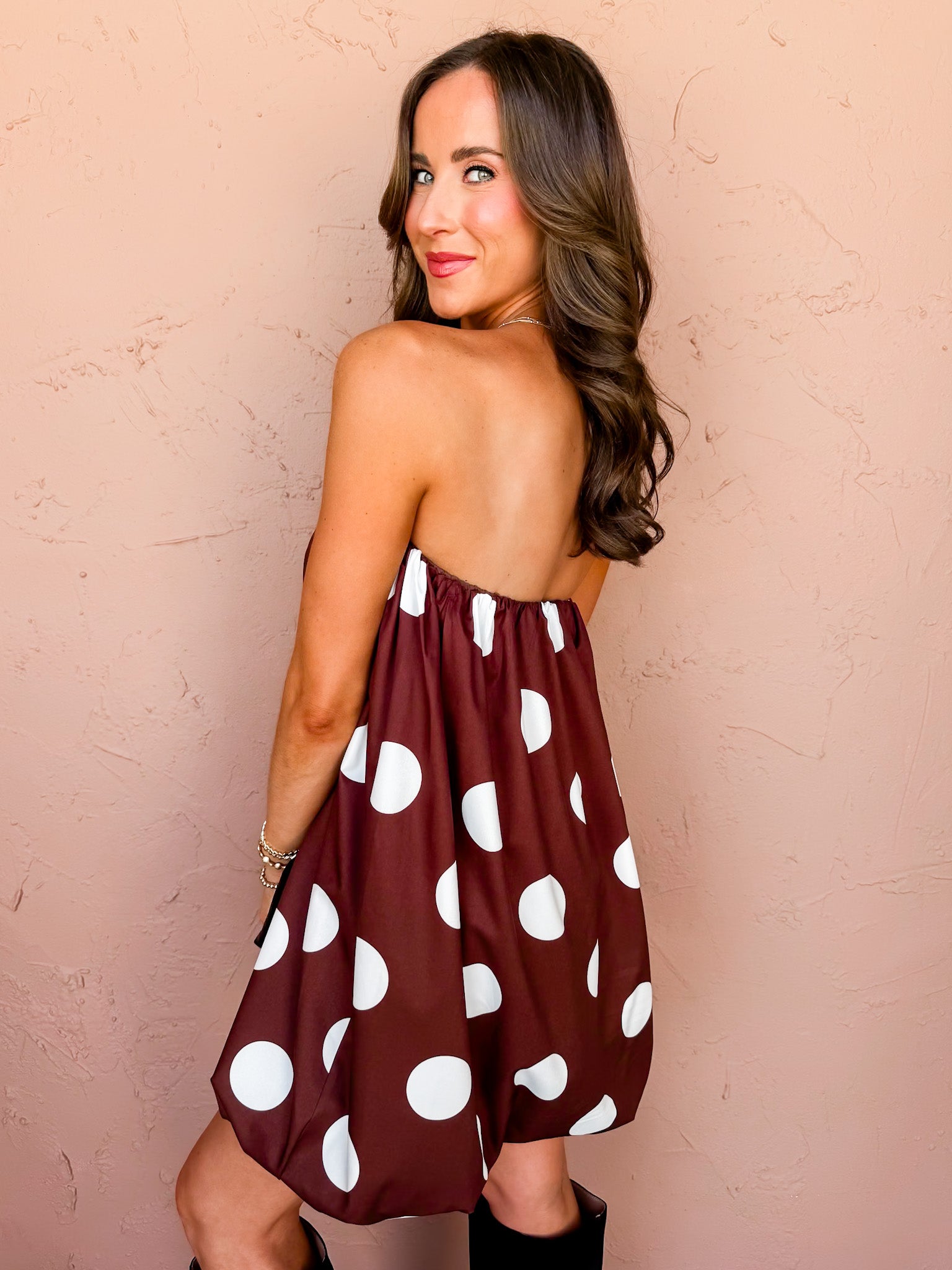 Perfect Spot Strapless Polka Dot Mini Dress