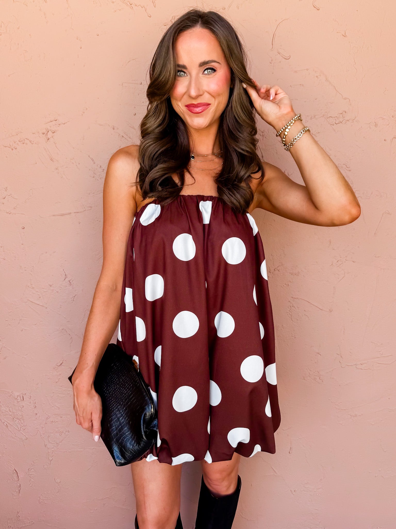 Perfect Spot Strapless Polka Dot Mini Dress
