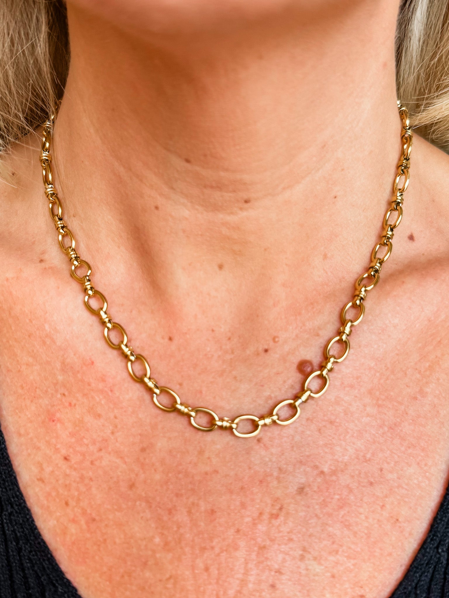 She's Got Plans Oval Chain Link Necklace