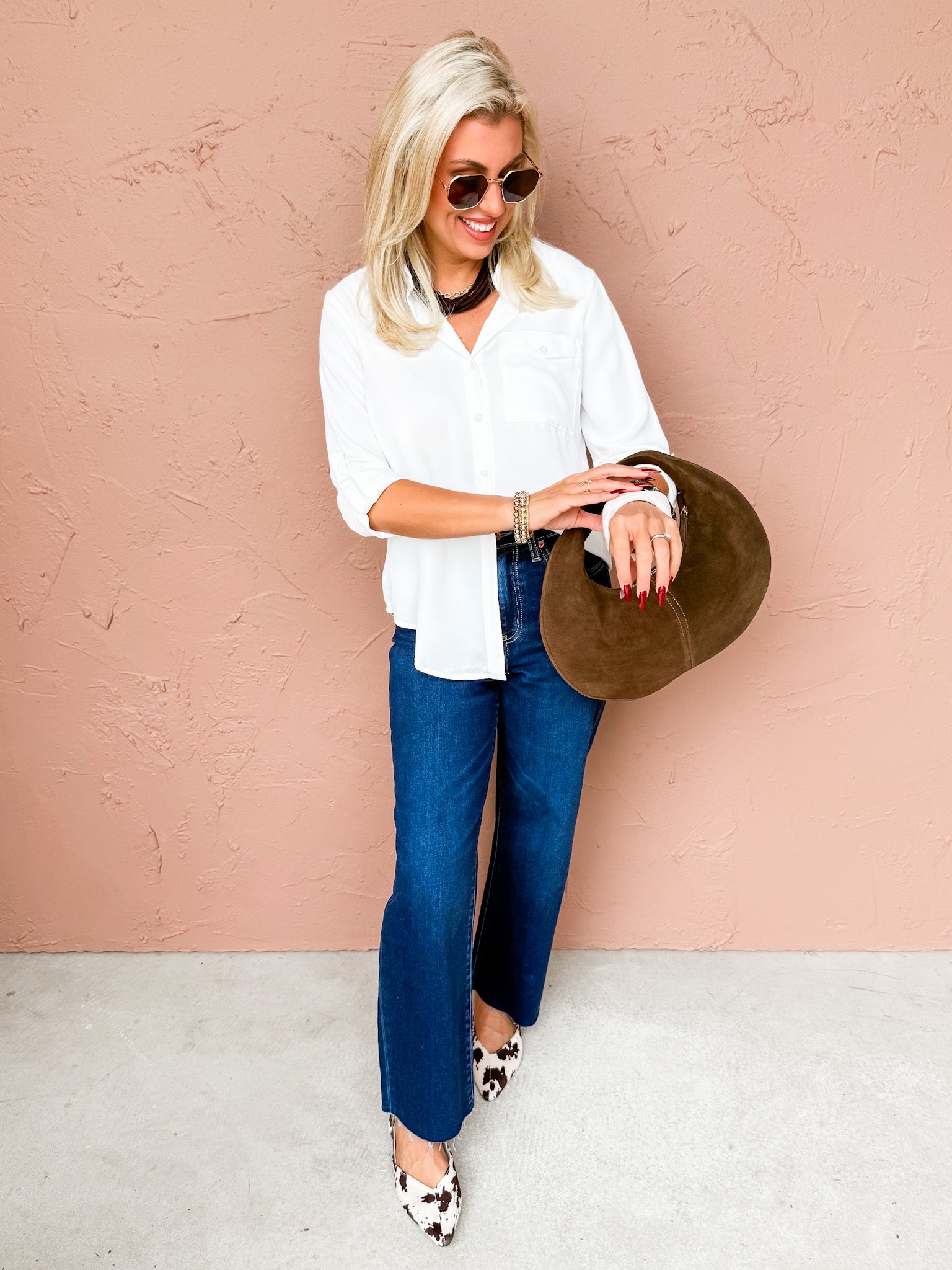 Soft Venture Button Front Top-Off White