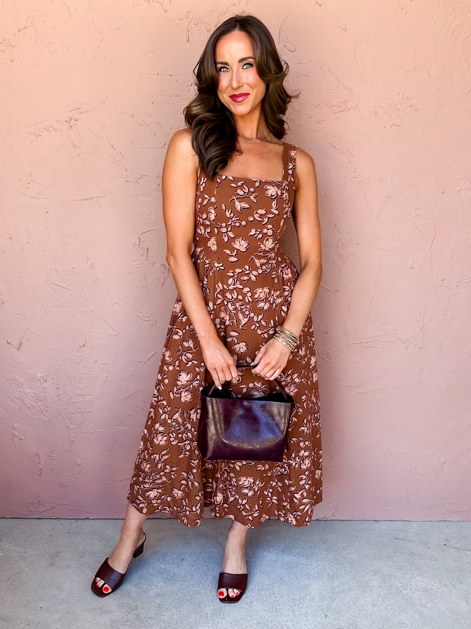 Whimsical Thoughts Tie Back Midi Dress