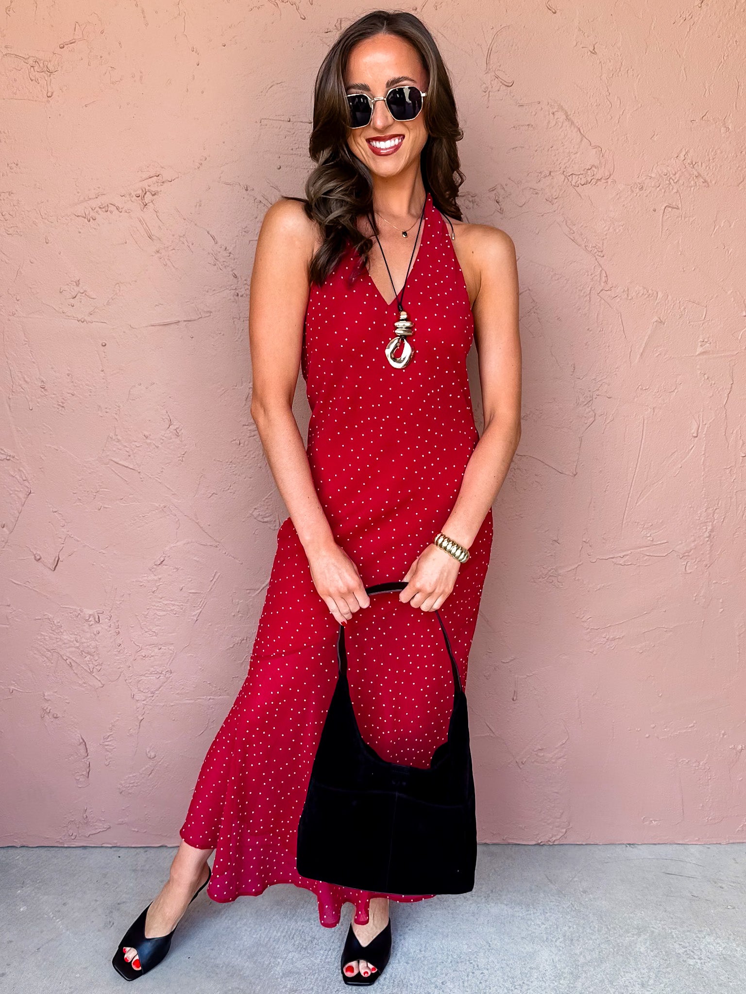 Confident Spark Polka Dot Maxi Dress