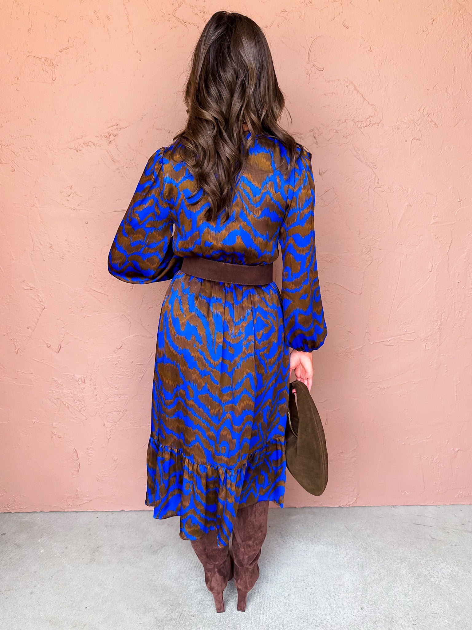 Krista Split Neck Midi Dress