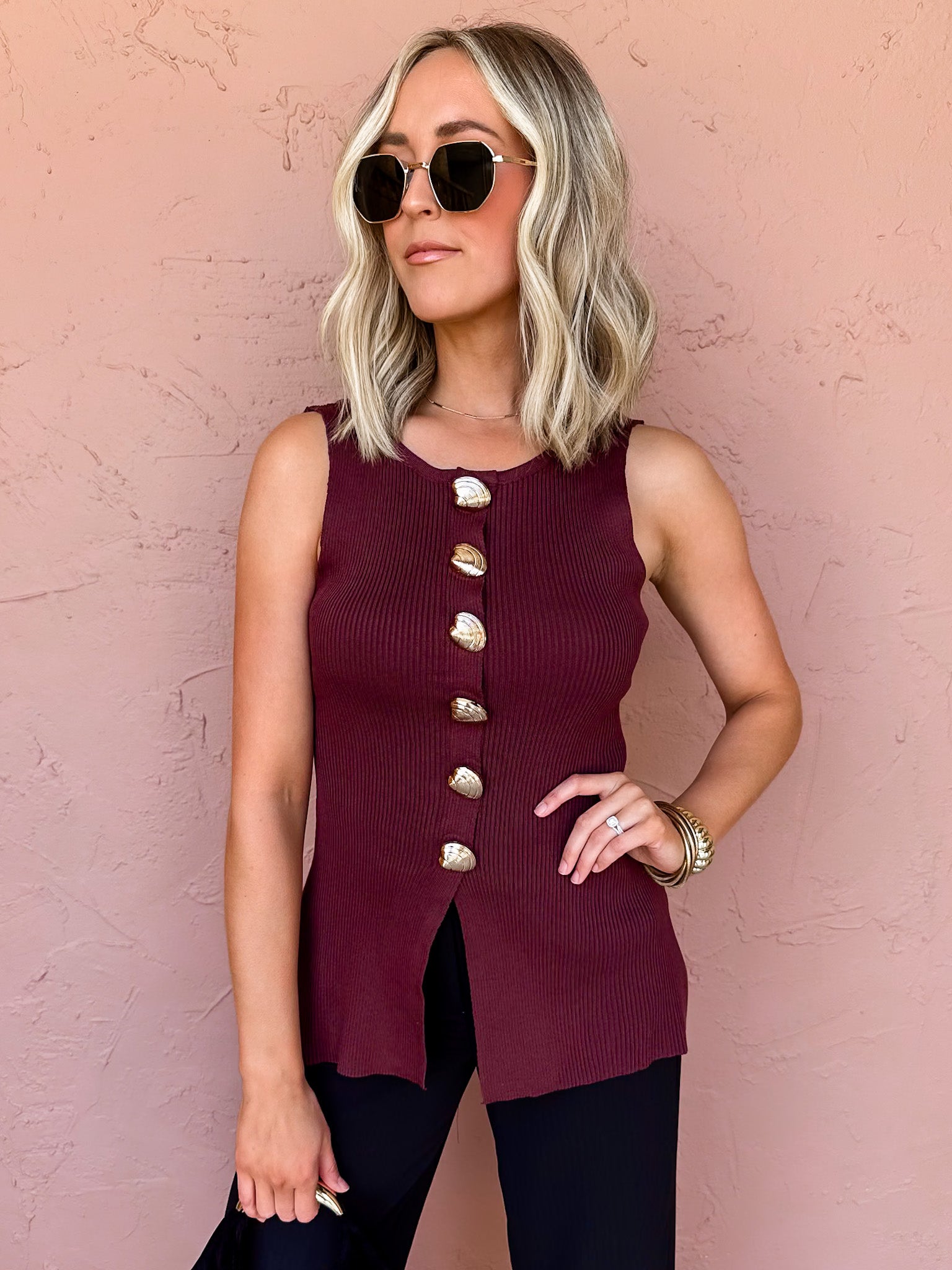 Lead On Button Detailed Top