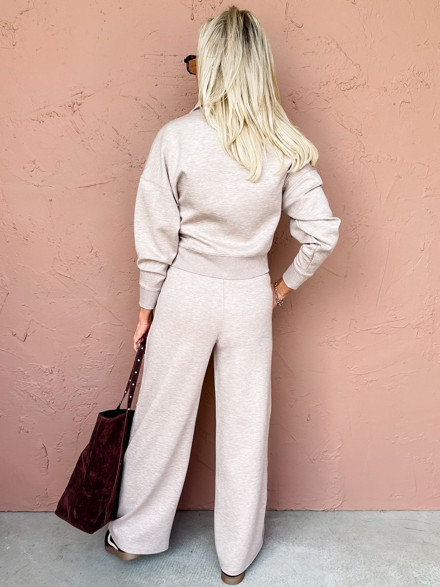 Mailyn Soft Knit Drawstring Pant-Taupe