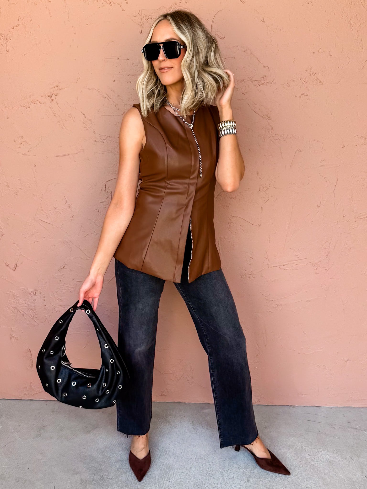 Refined Moment Vegan Leather Top