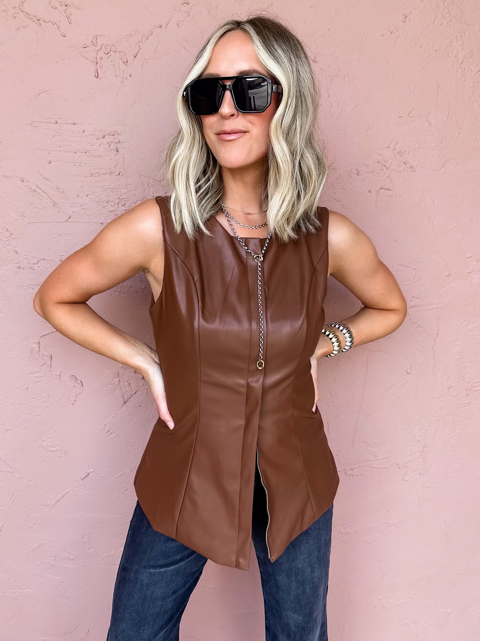 Refined Moment Vegan Leather Top