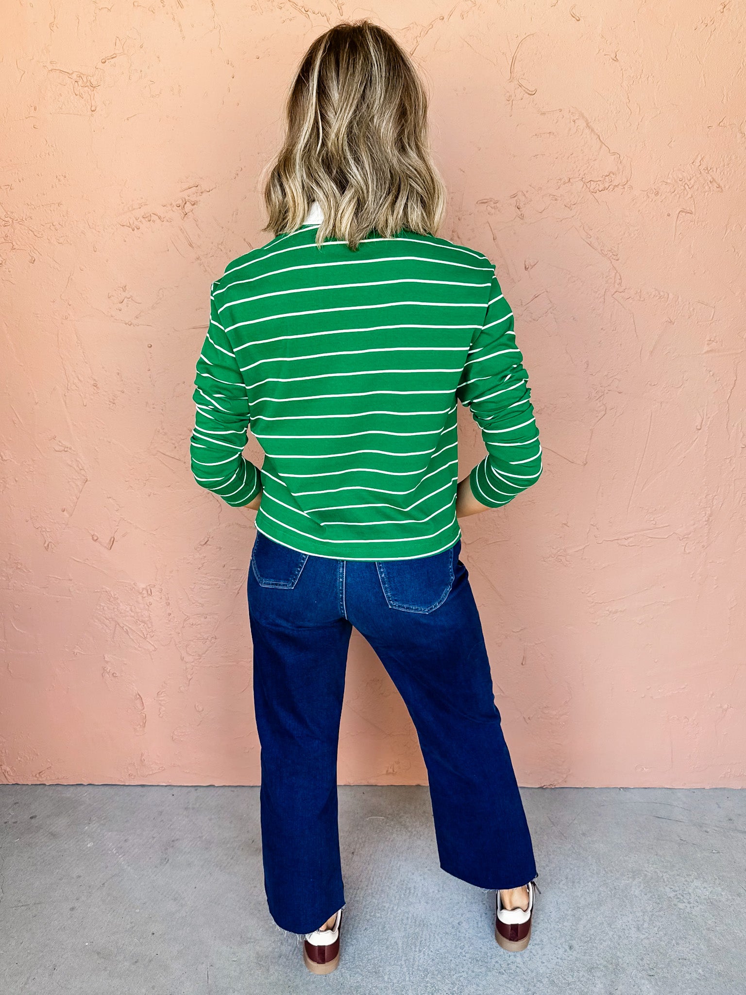 Right Direction Striped Collared Top