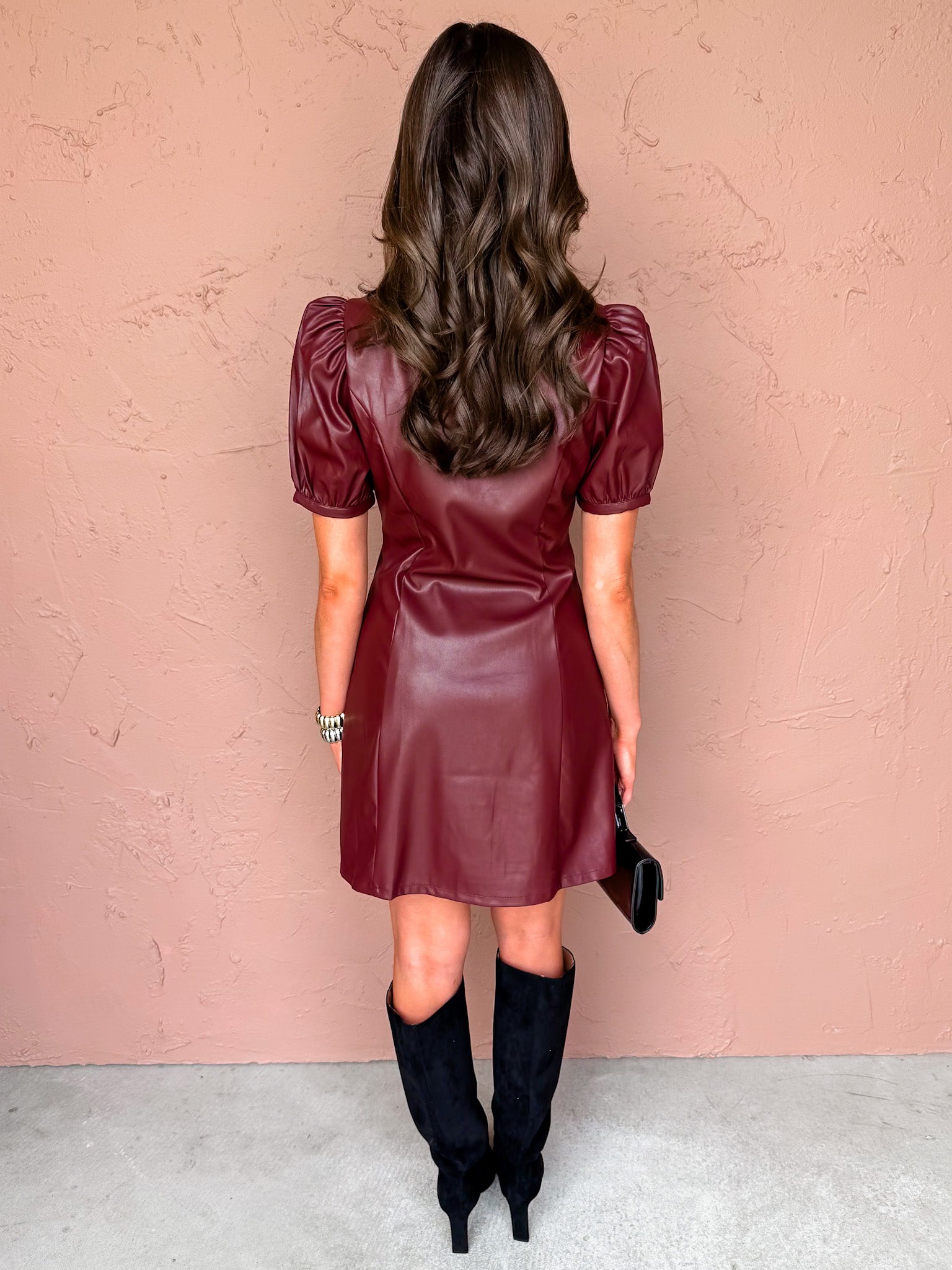 Sleek Edge Vegan Leather Mini Dress
