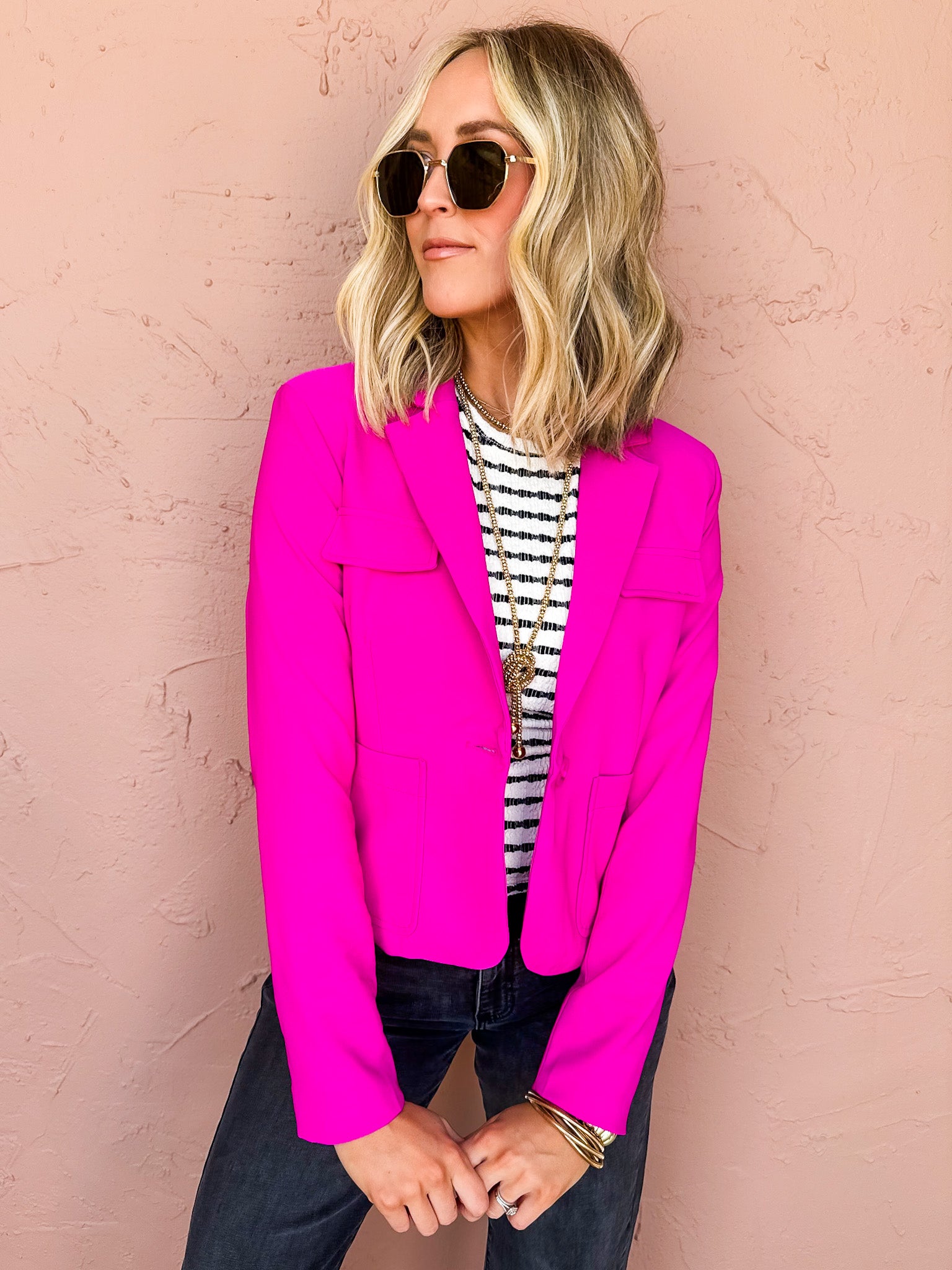 Swept Away Lapel Collar Jacket